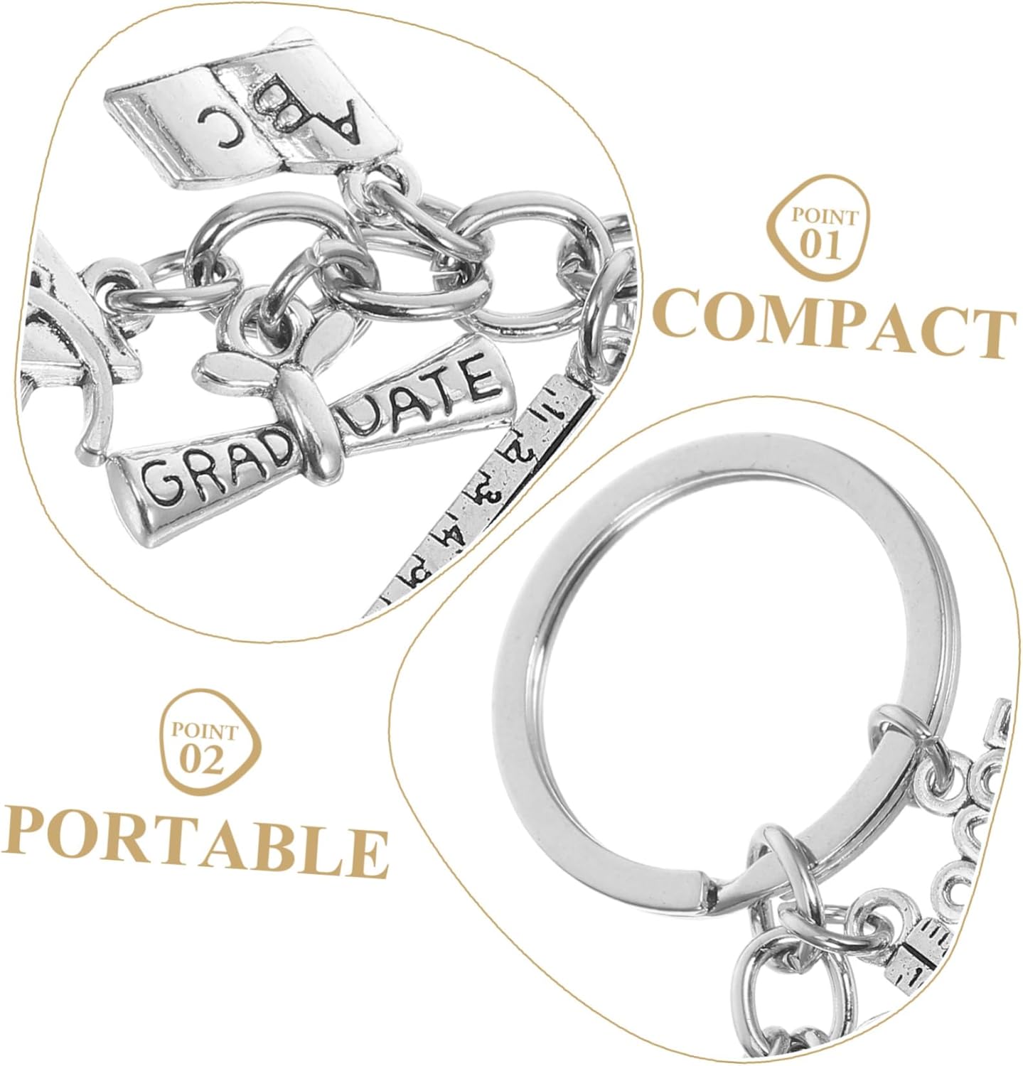 Graduation Keychain Stylish Keyring Funny College Student Backpack Purse Charm Party Favors
