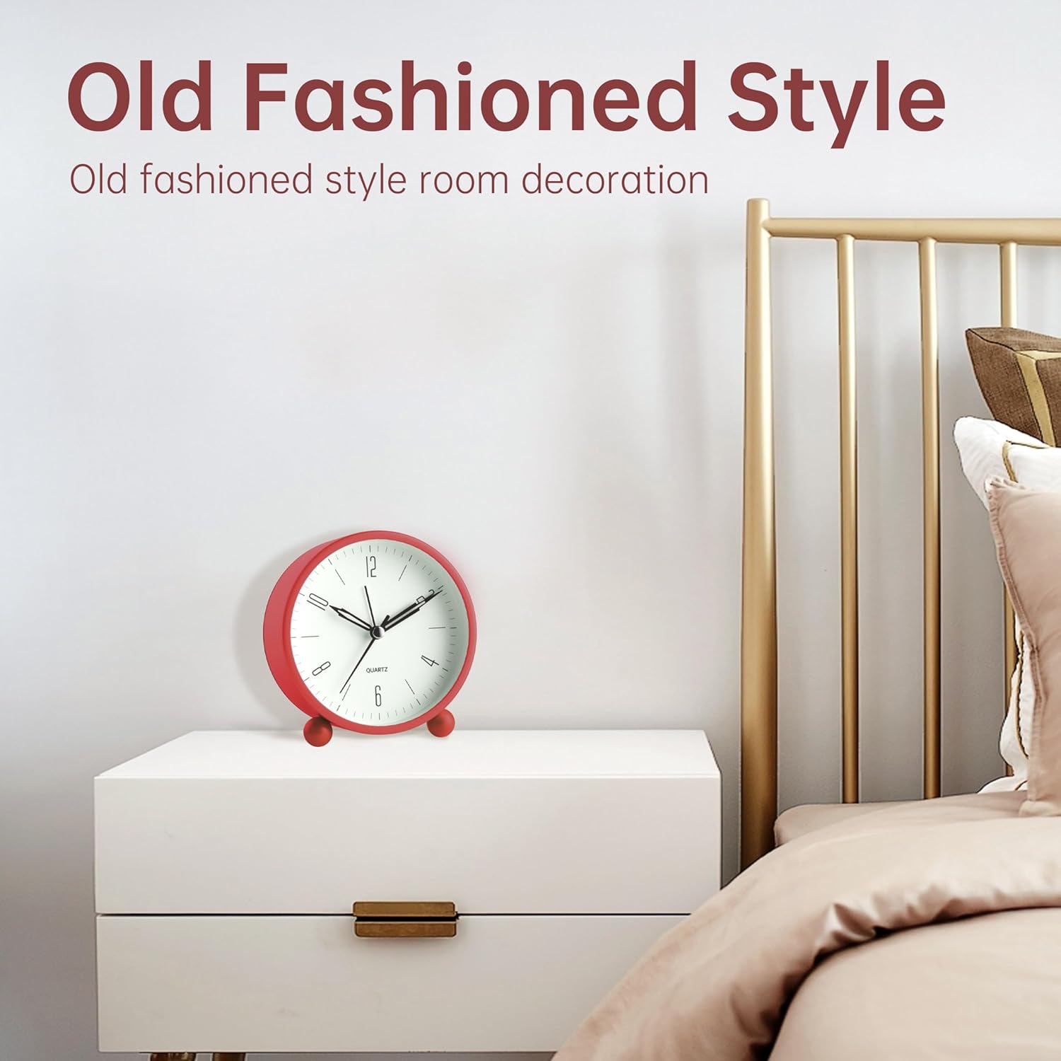 Jall Analog Alarm Clock with Night Light and Silent Hand