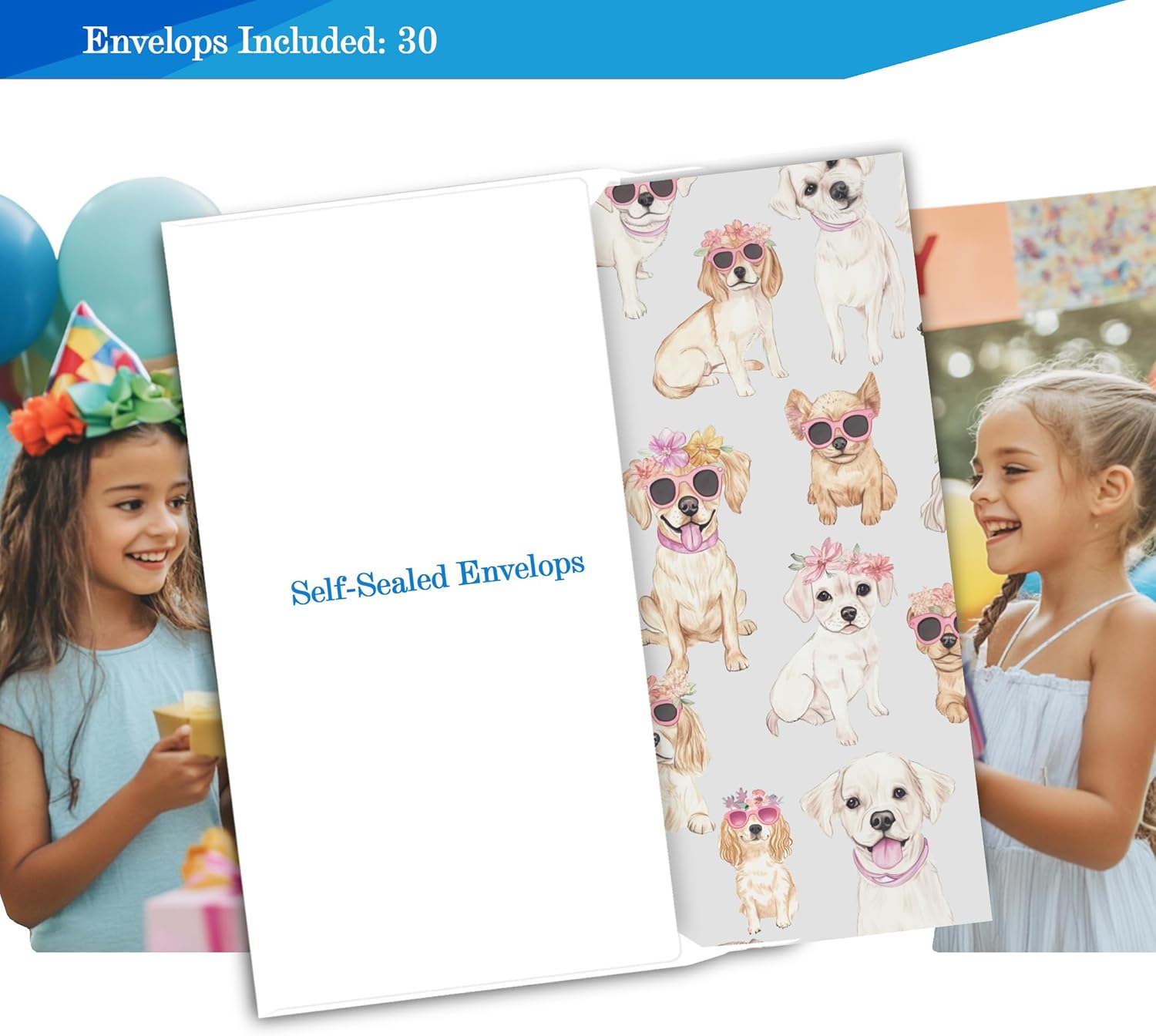 Puppy Dog Birthday Invitations for Girls 4x6 30 Sets