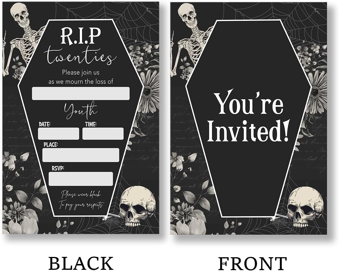 Halloween Party Invites Set of 20 with Envelopes Double Sided Blank Cards