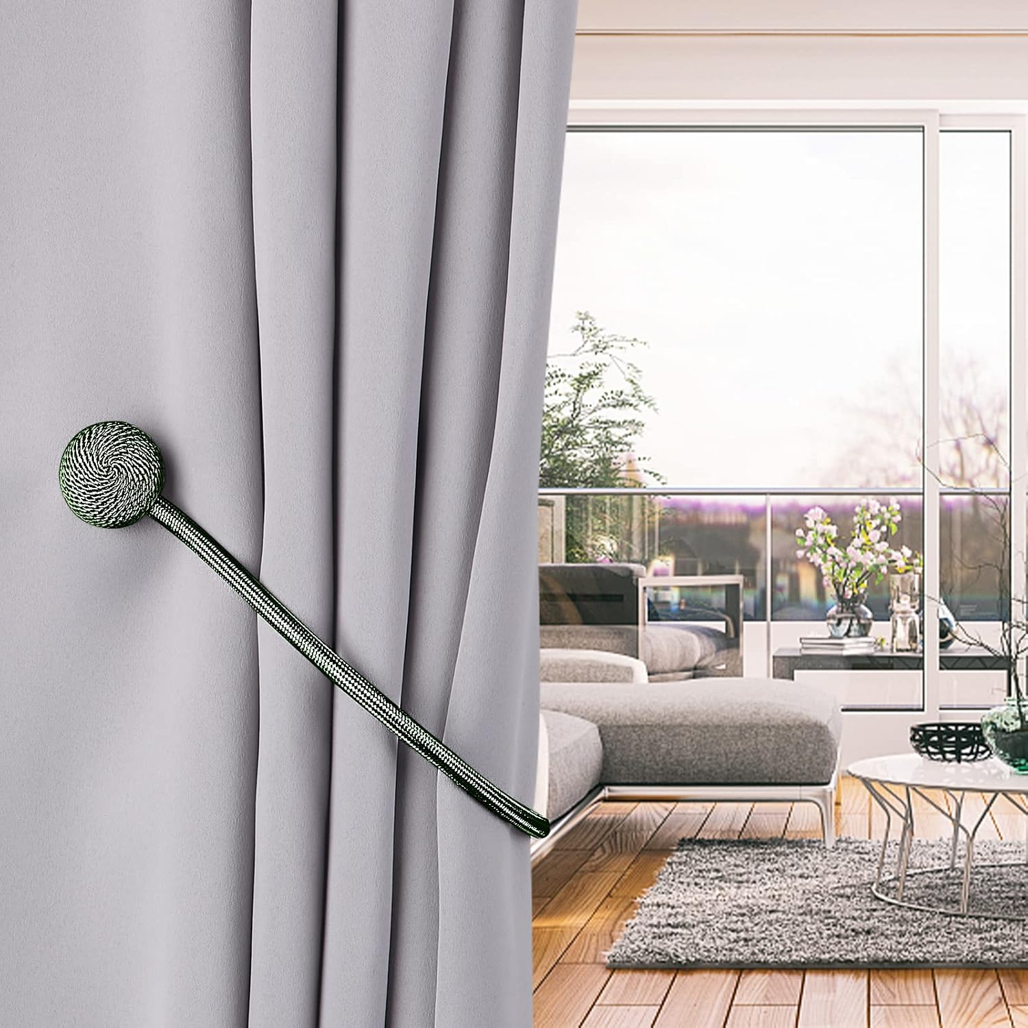 Green Magnetic Curtain Tiebacks 4pcs Holdback Holders