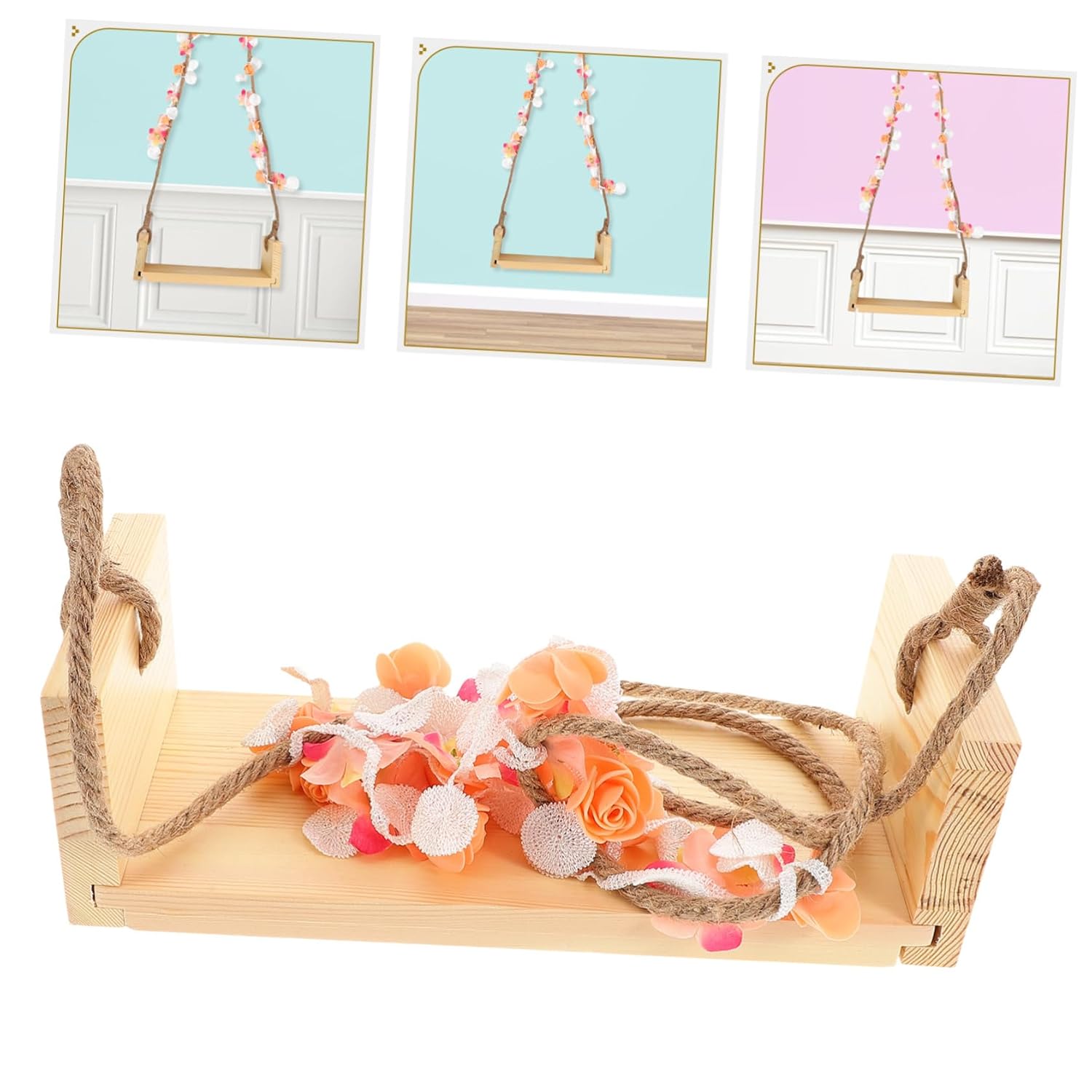 Wooden Swing Prop for Newborn Photography