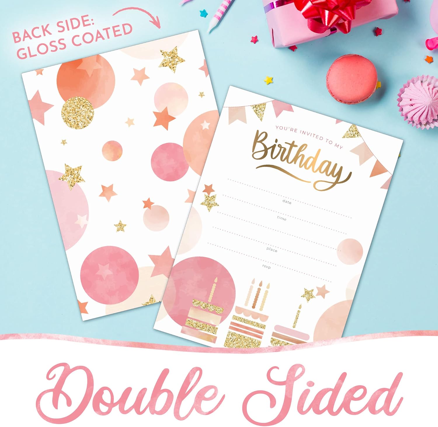 30 Pack Birthday Invitations with Envelopes