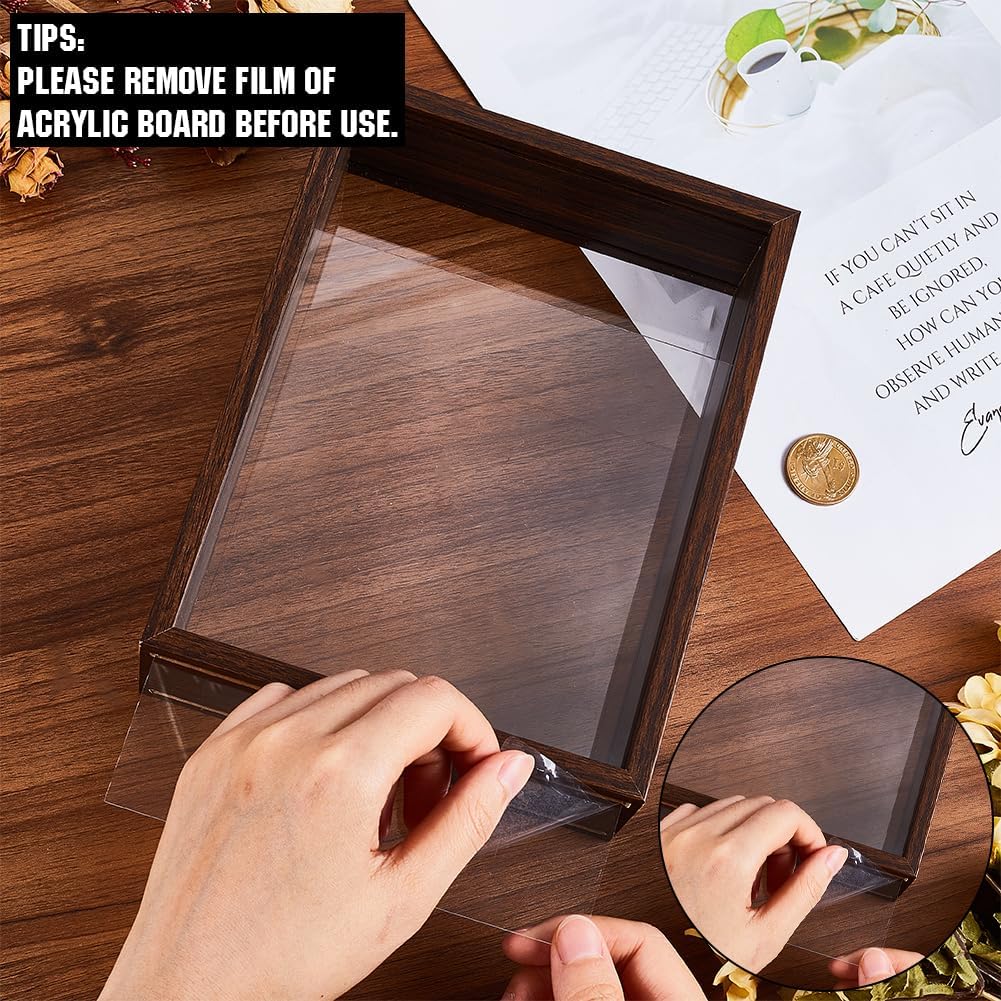 CREATCABIN Shadow Box Display Frame Wood Dried Flower Memory Box 83x63x23 Inch
