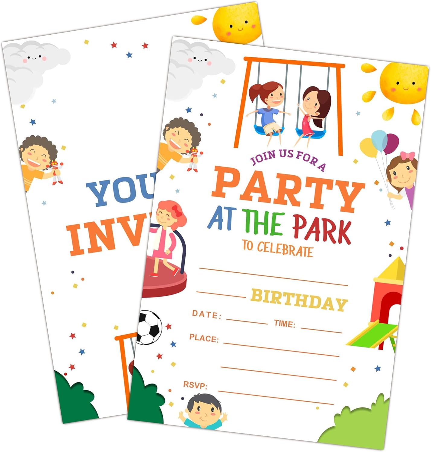 Party Time Birthday Invitations with Envelopes
