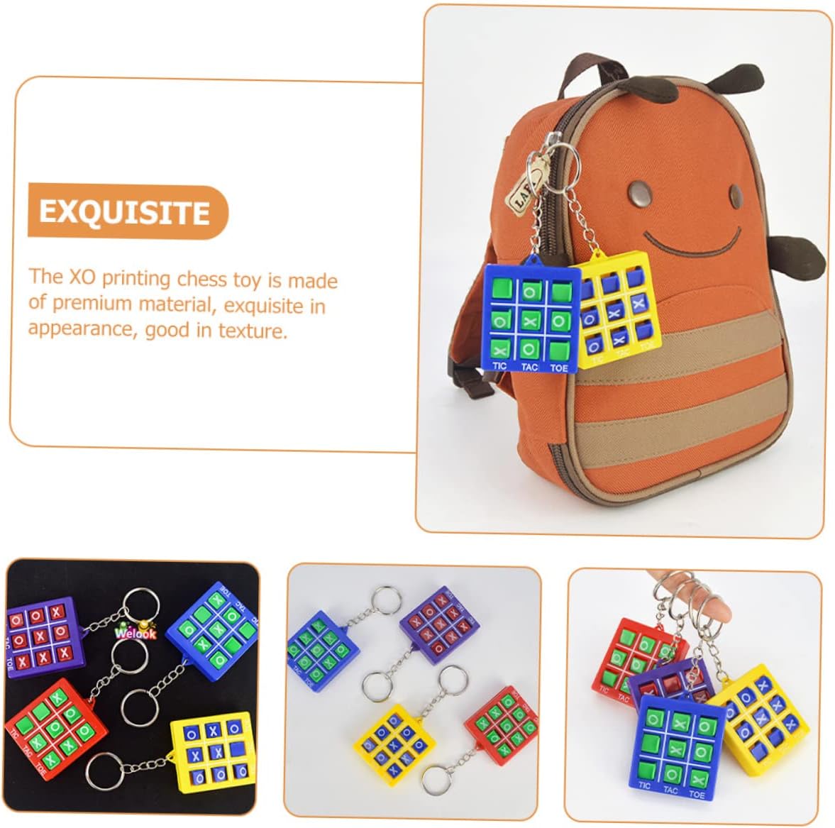 IMIKEYA 4pcs Chess Keychains Fun Fidget Toys