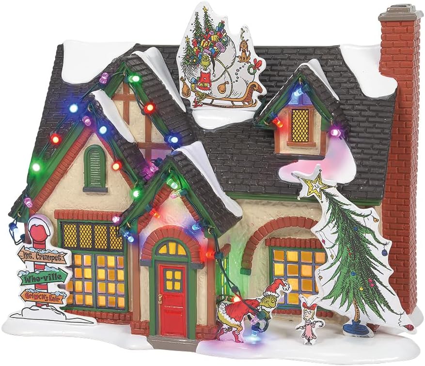Department 56 Snow Village Grinch House Lit Building Collectible