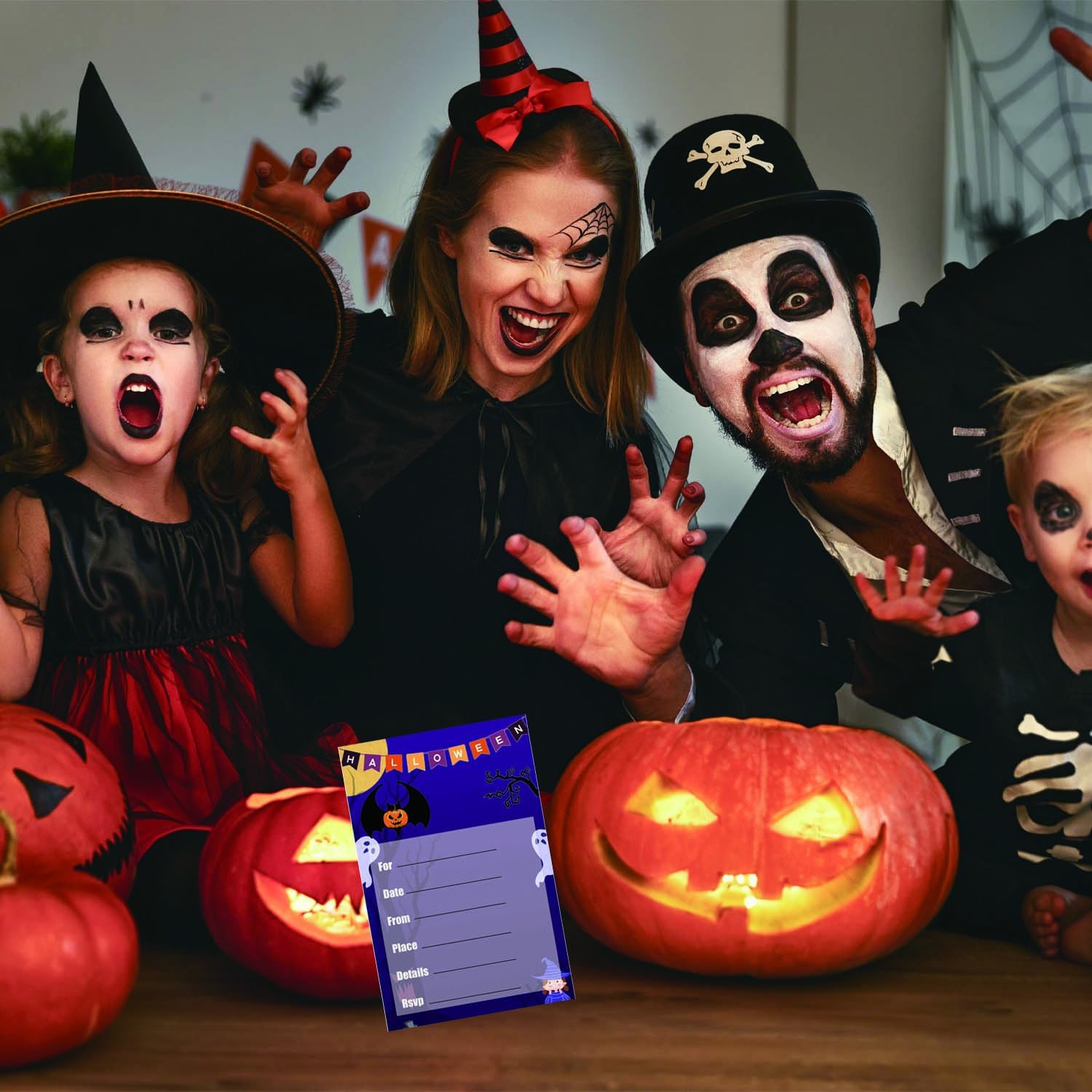 Halloween Party Invitation Cards 50-Pack