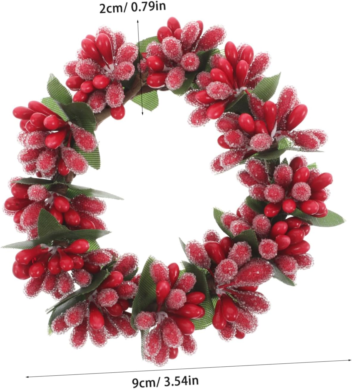 Cabilock Red Berries Pine Cones Candle Wreath Holiday Centerpiece