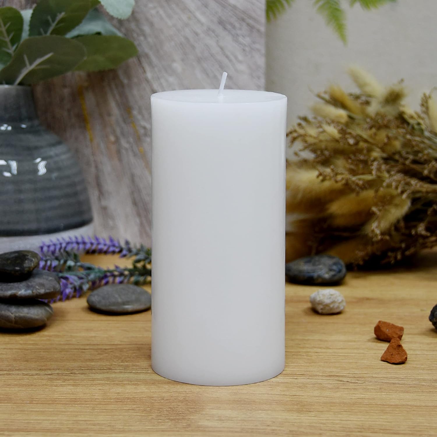 Zest Candle 6 Inch White Pillar Candle