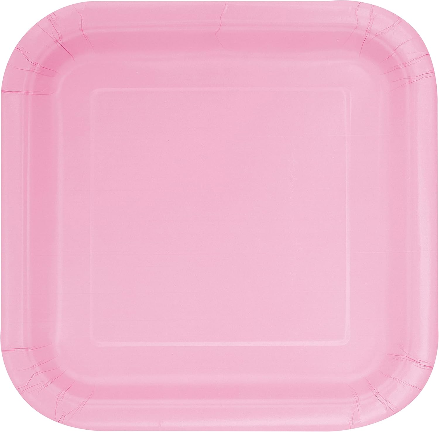 Lovely Pink Solid Square Dinner Plates 9 Pack of 14