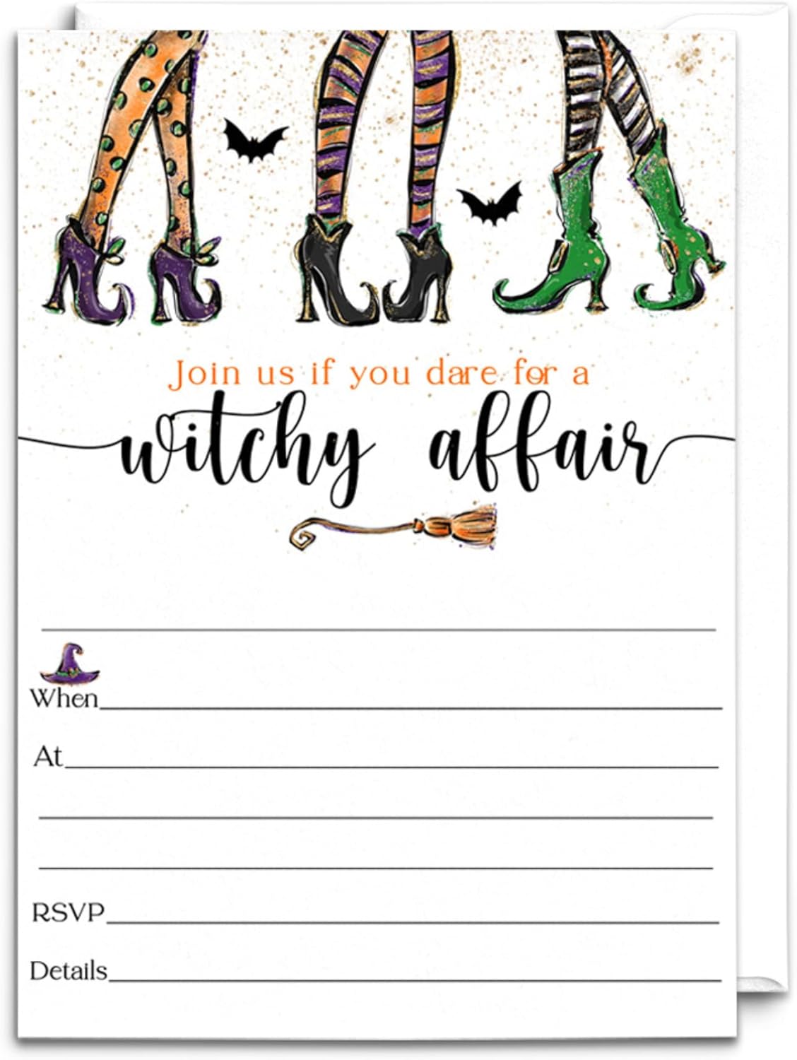 Witchy Fun Invitations with Envelopes - 25 Pack