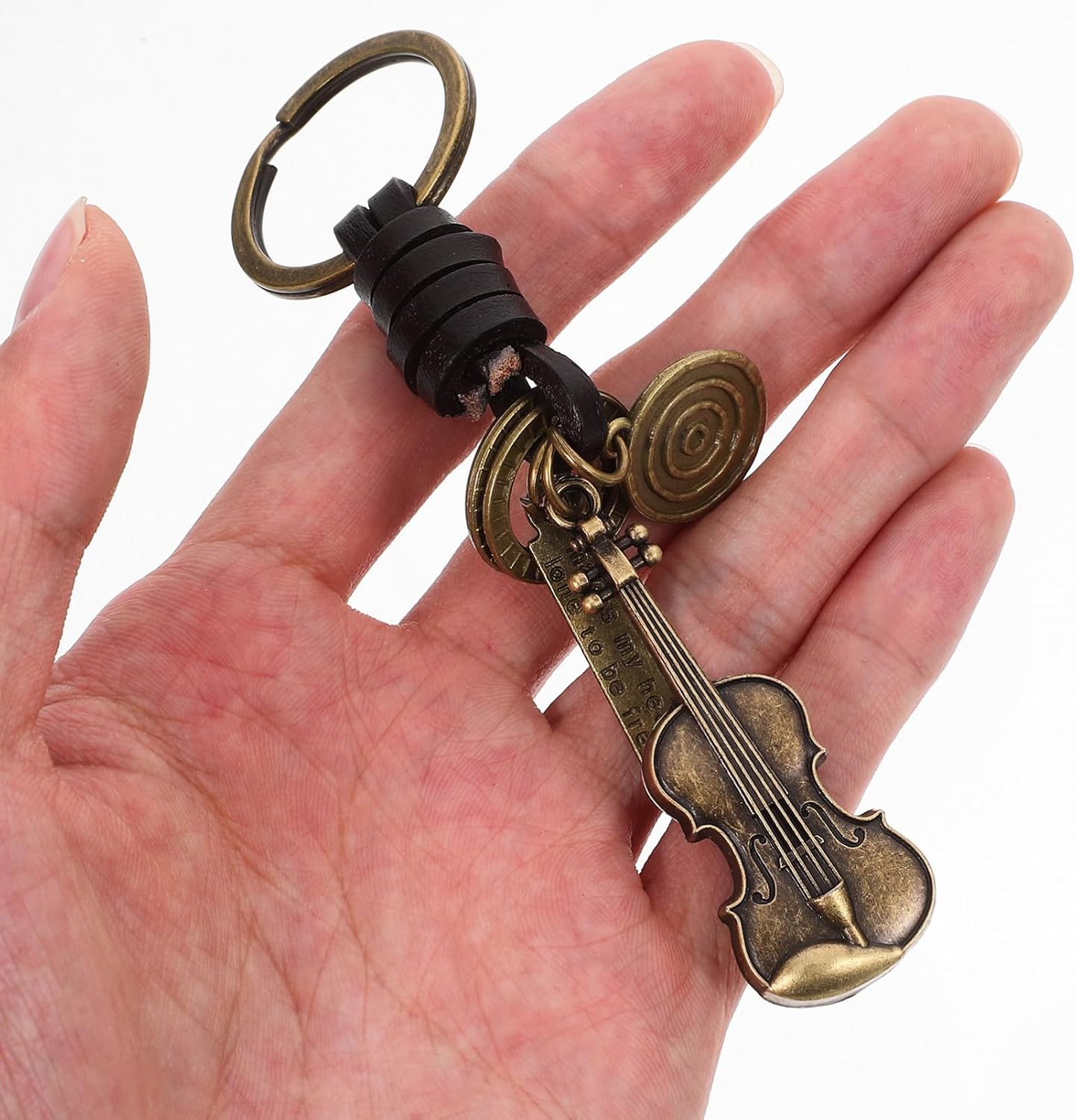 Amosfun Retro Violin Keychain Zinc Alloy Music Pendant