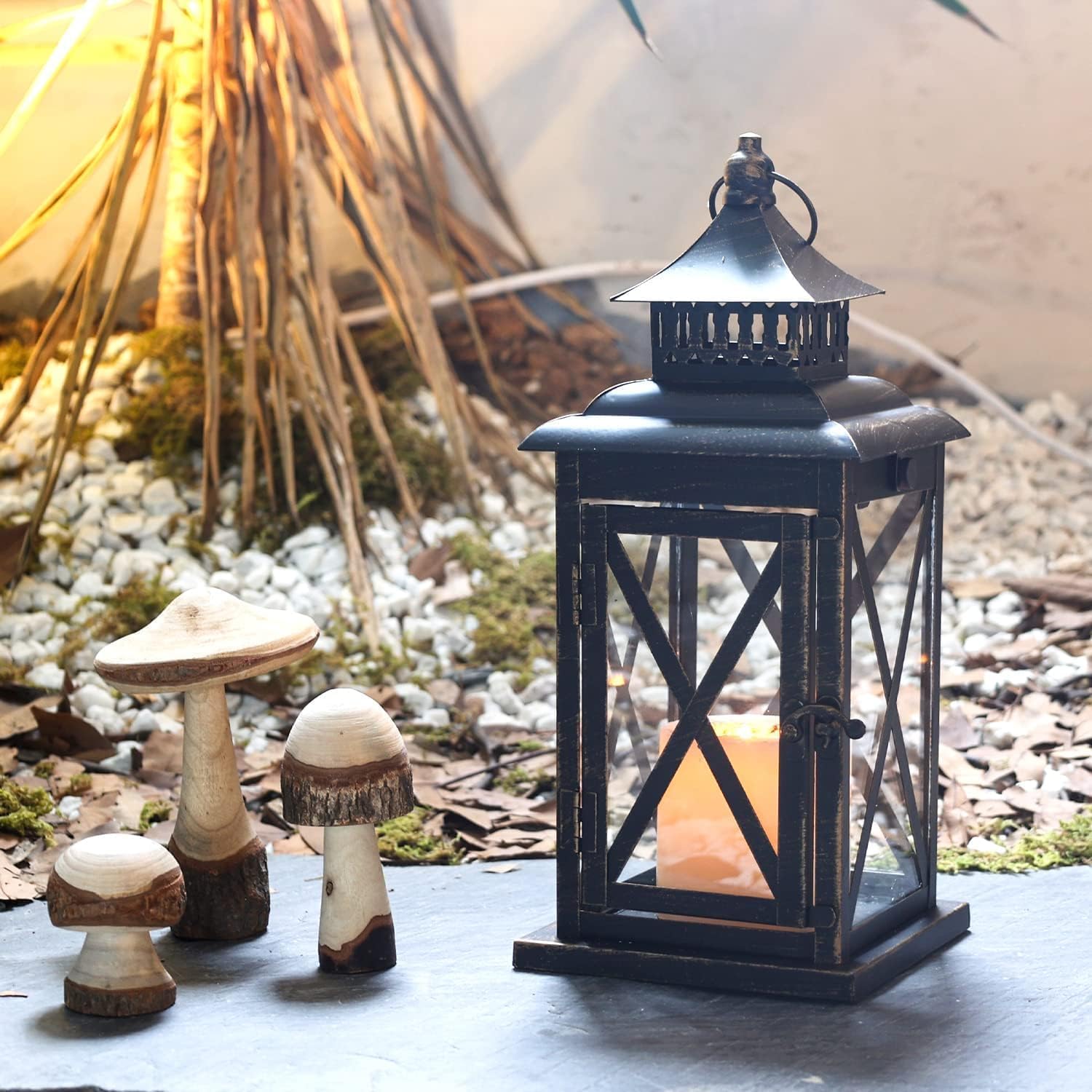 DECORKEY Decorative Candle Lanterns Black Indoor Outdoor
