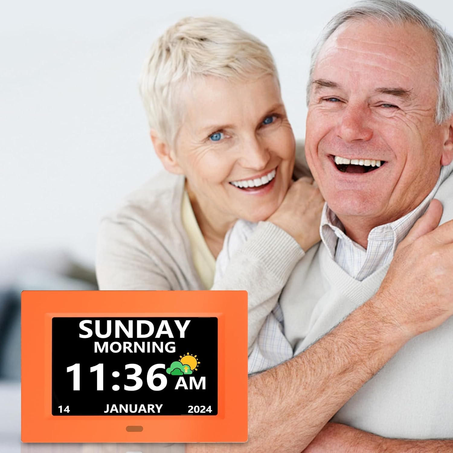 7 Inch Digital Clock with Day Date and Alarms for Seniors