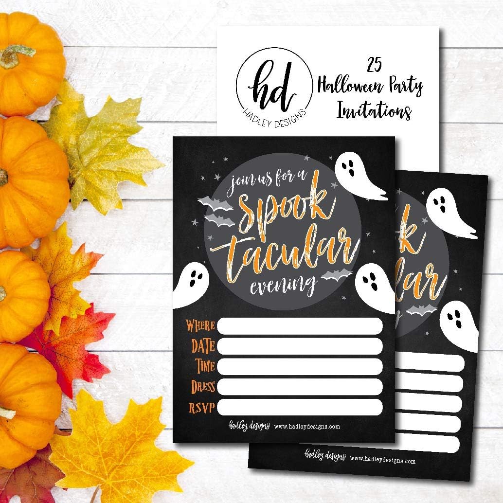 Hadley Designs 25 Ghost Halloween Party Invitations