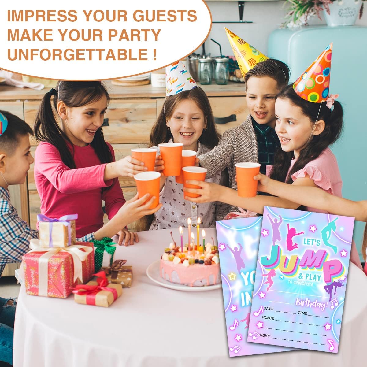 NYCTUG Neon Double-Sided Birthday Party Invites
