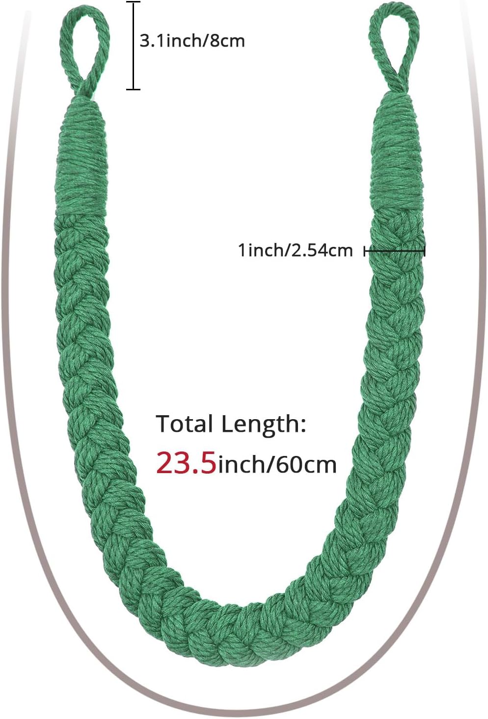 NICEEC 4 Pack Natural Cotton Rope Curtain Holdbacks