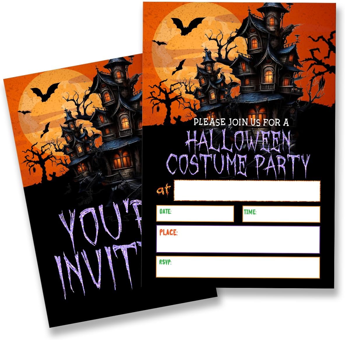 Halloween Costume Party Invitations with Envelopes Set of 20