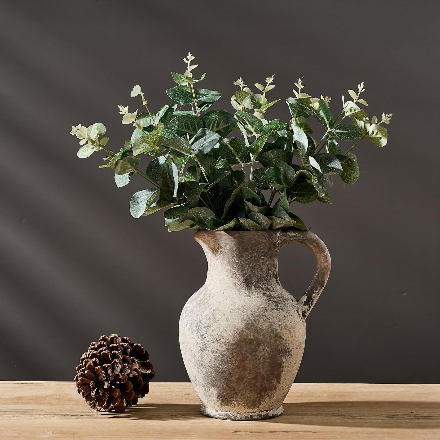 SIDUCAL Ceramic Rustic Farmhouse Vase Set