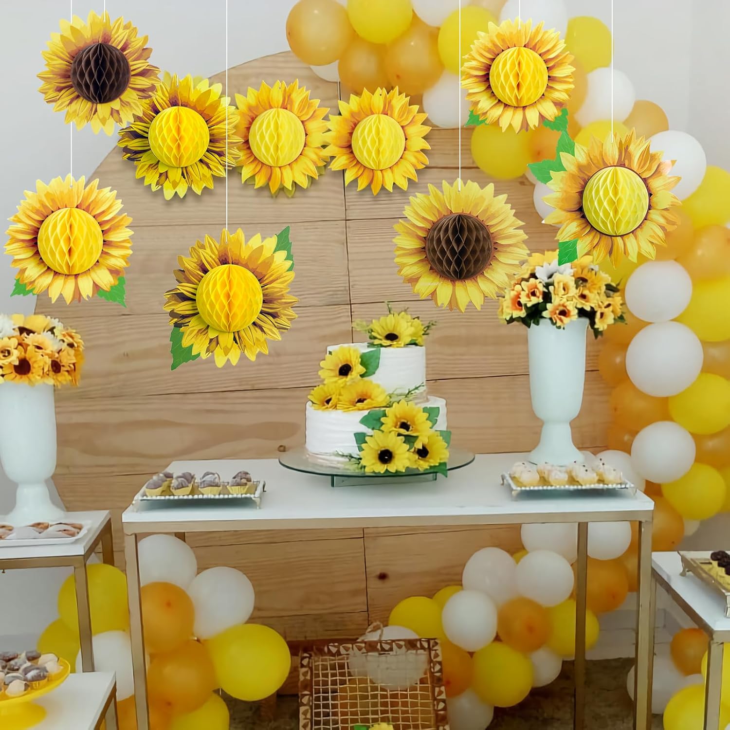 Paper Jazz Sunflower Honeycomb Decorations Set