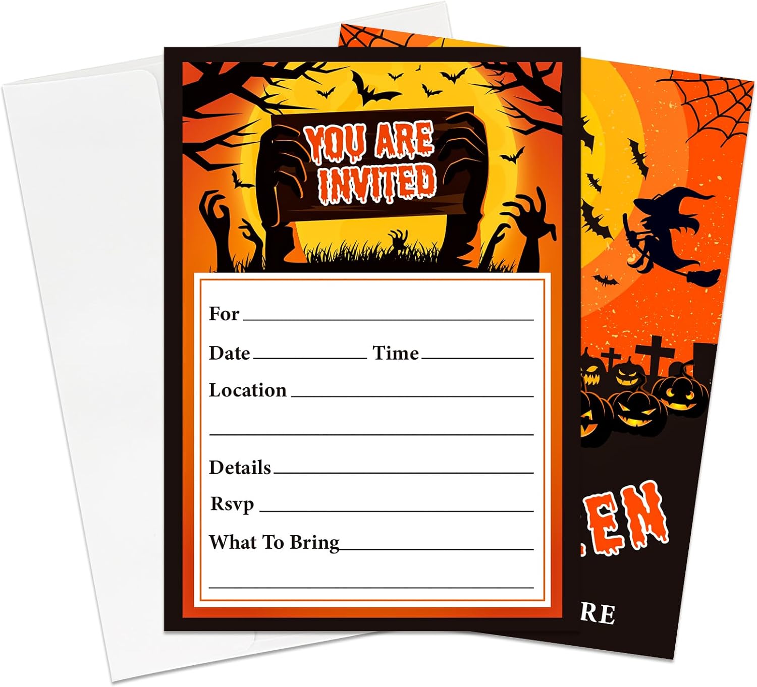 15Set Halloween Invitations with Envelopes 5x7