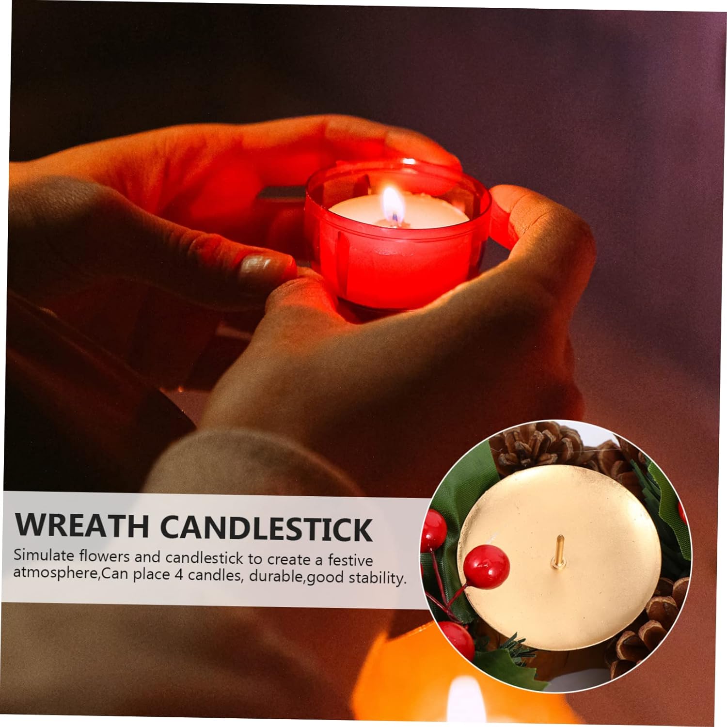 MUCKLILY Christmas Candle Wreath Holder