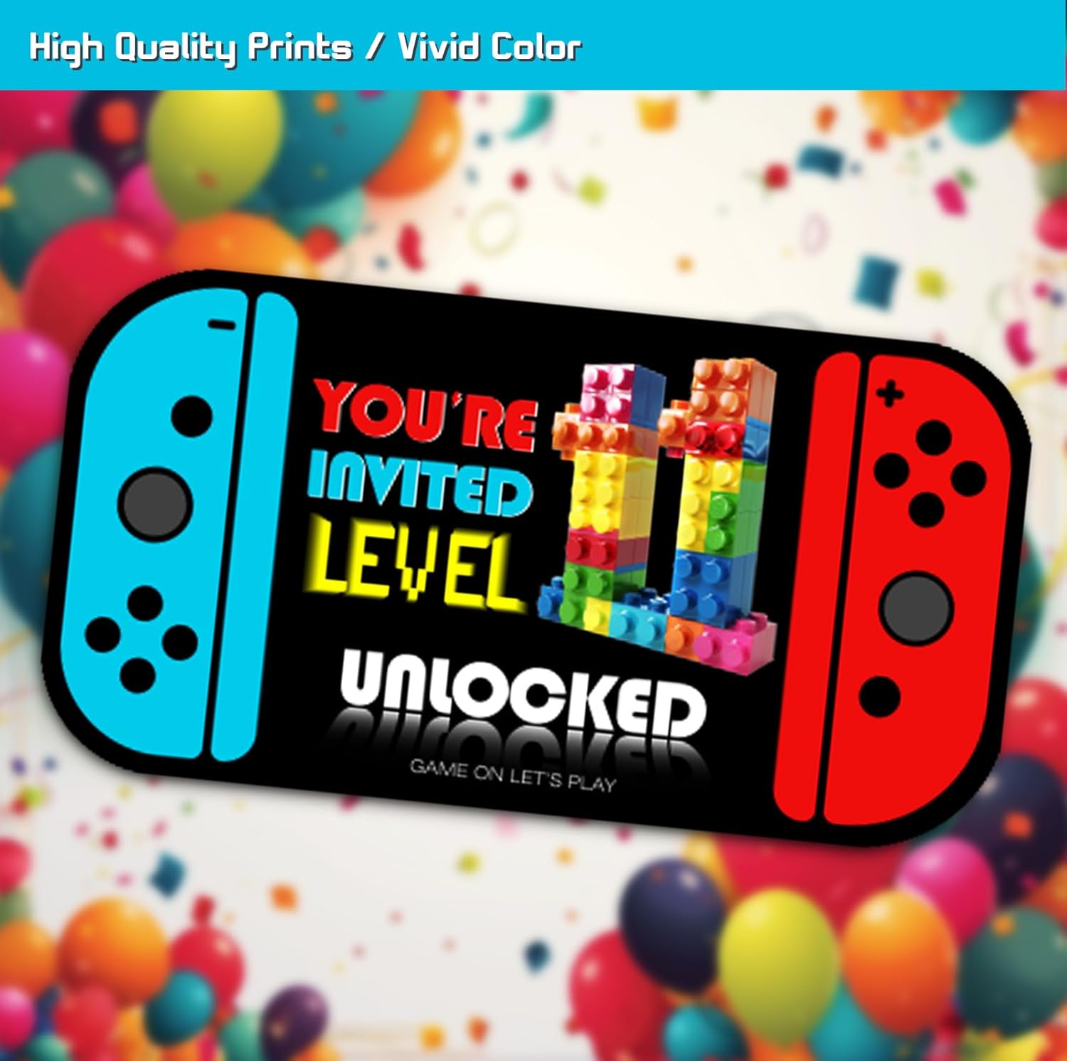 Video Game 11th Birthday Invitation Cards for Boys
