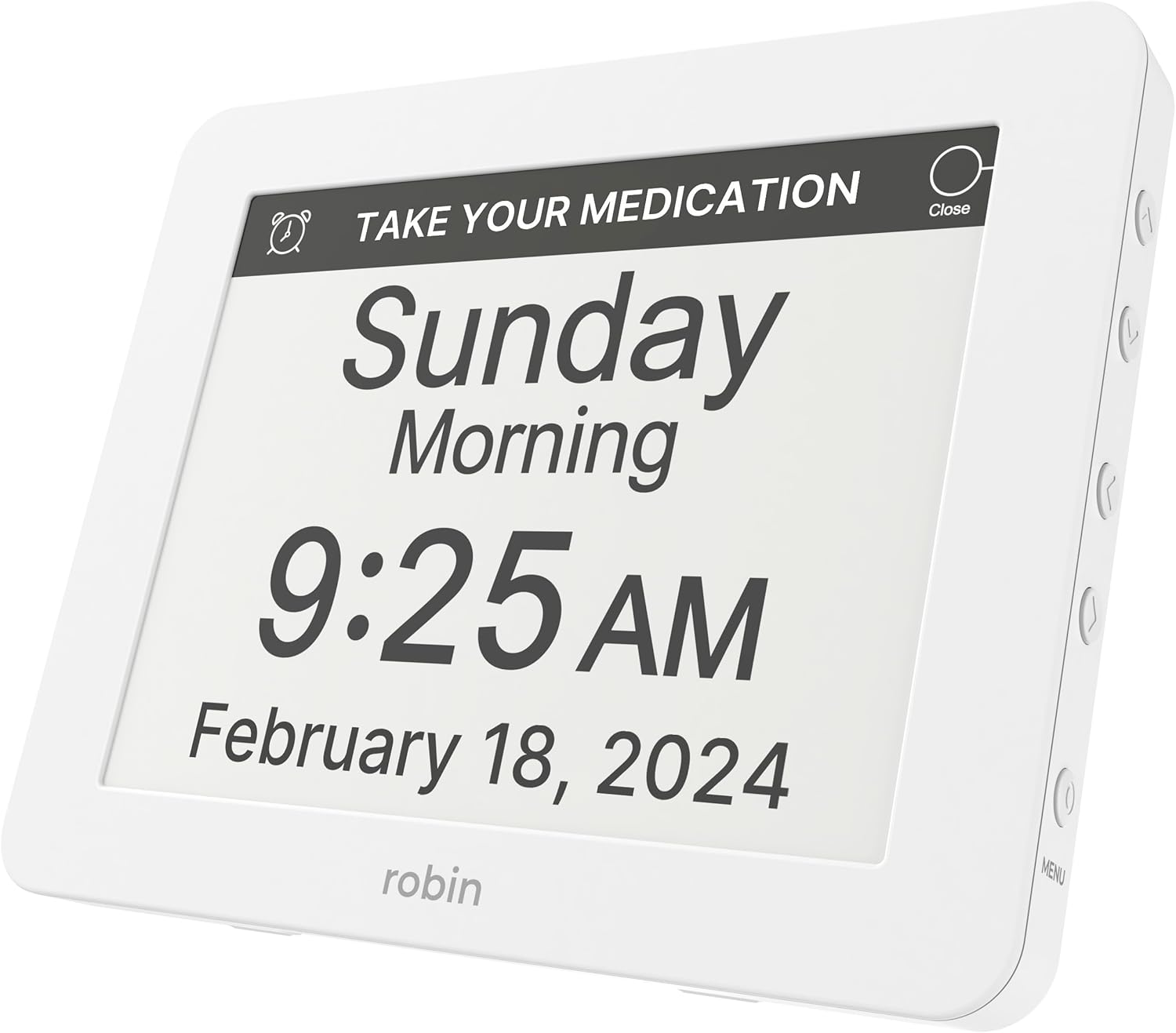 Robin Clock 2024 with Day and Date for Elderly