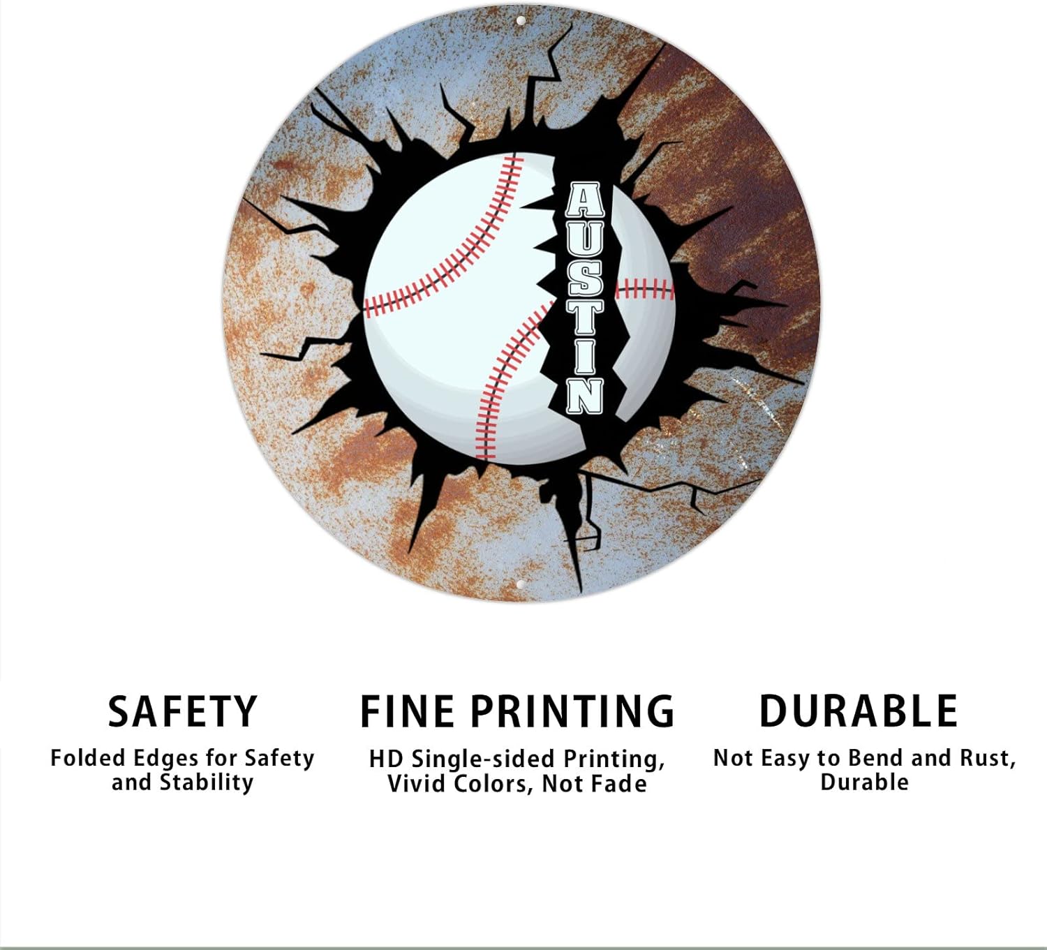 Madcolitote Burst Ball Baseball Welcome Sign Front Door Decor