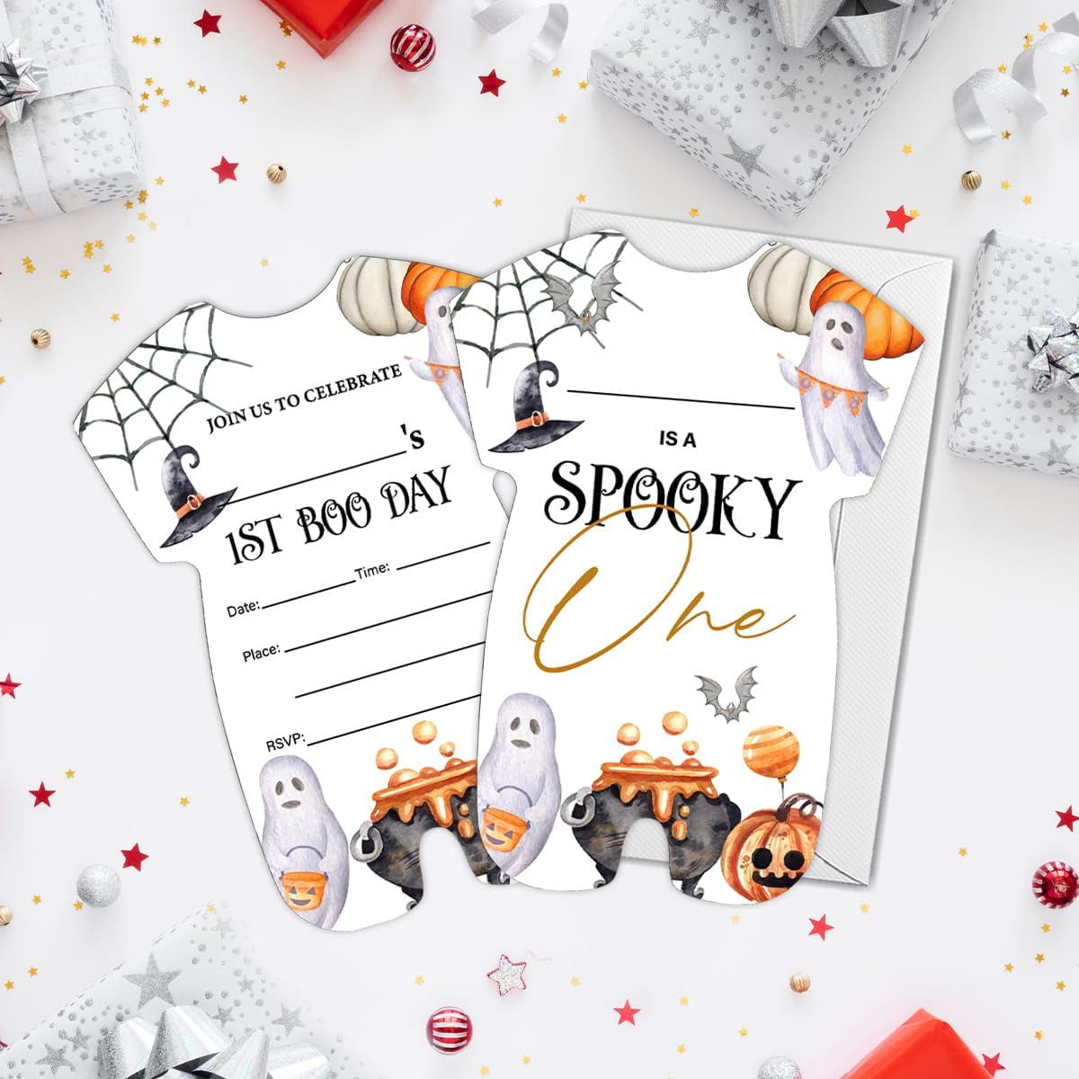 Halloween 1st Birthday Invitations Set of 20 with Envelopes