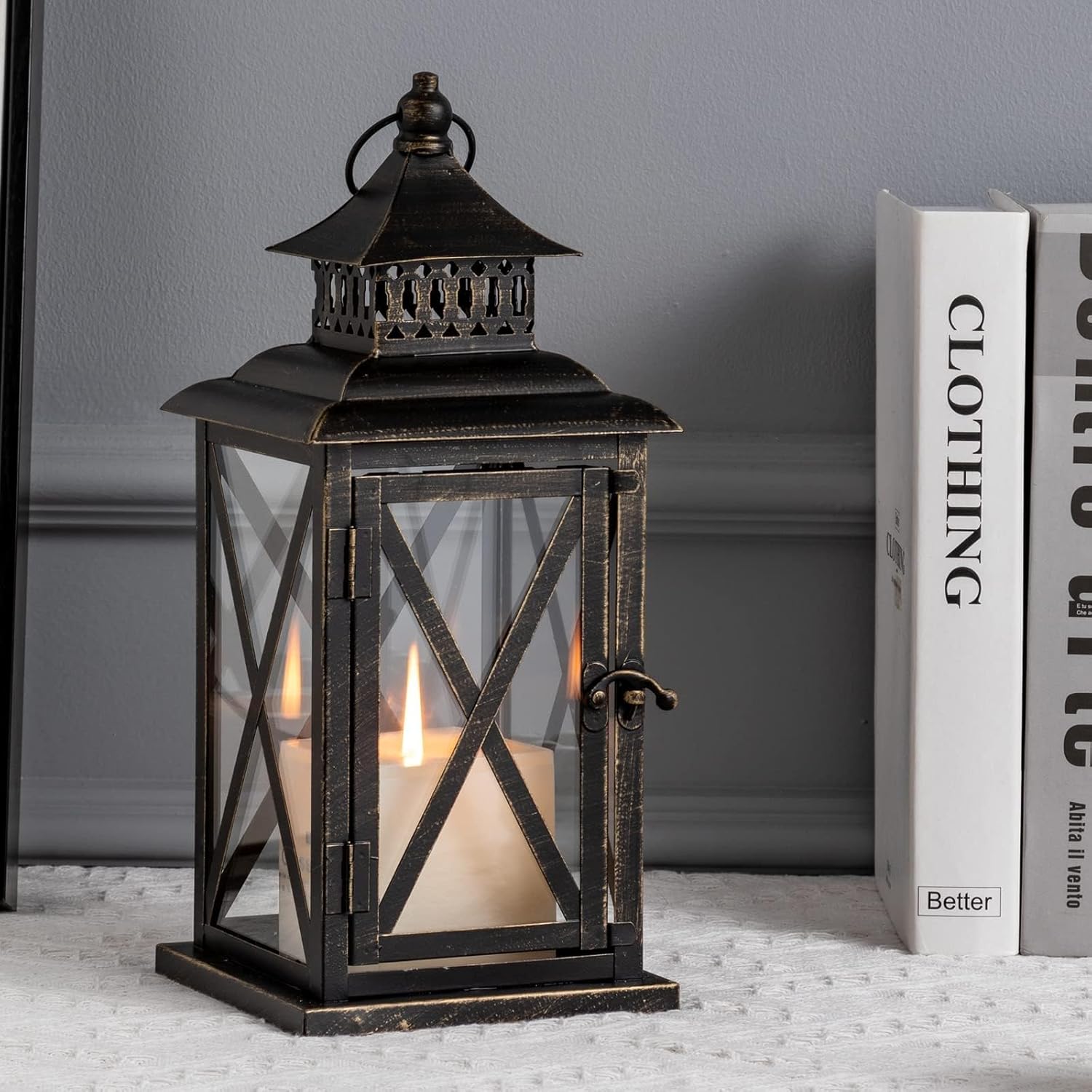 DECORKEY Decorative Candle Lanterns Black Indoor Outdoor