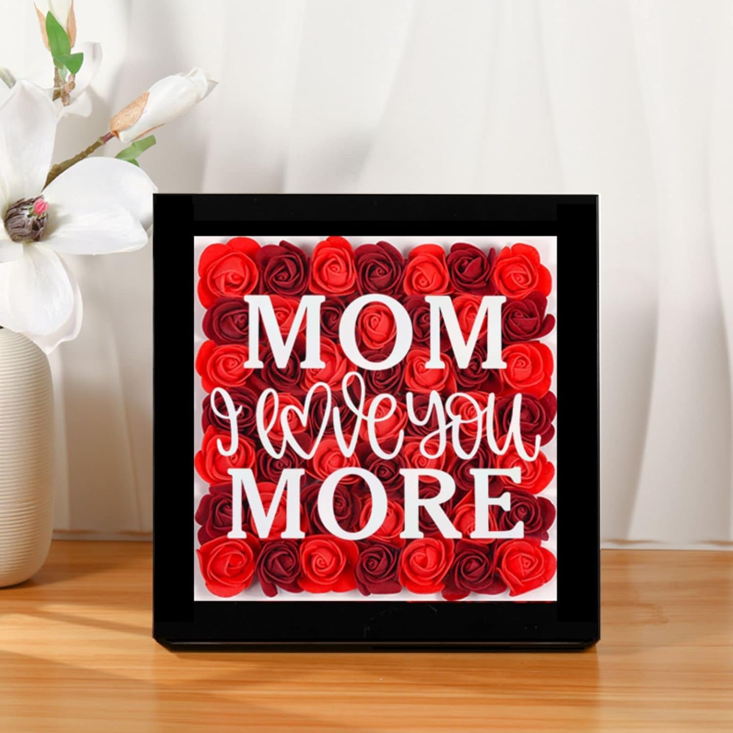 Mothers Day Flower Shadow Box Gift with Engraving