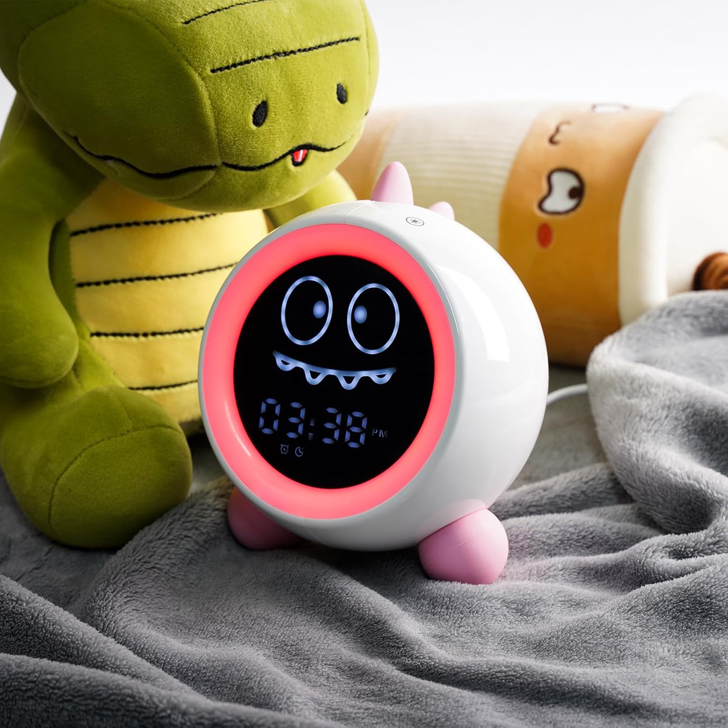 Kids Dinosaur Alarm Clock with Night Light and Sound Machine