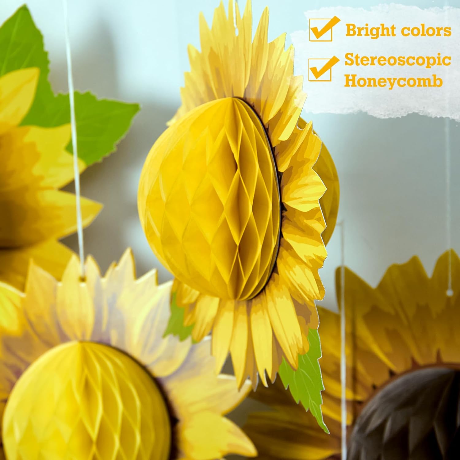 Paper Jazz Sunflower Honeycomb Decorations Set