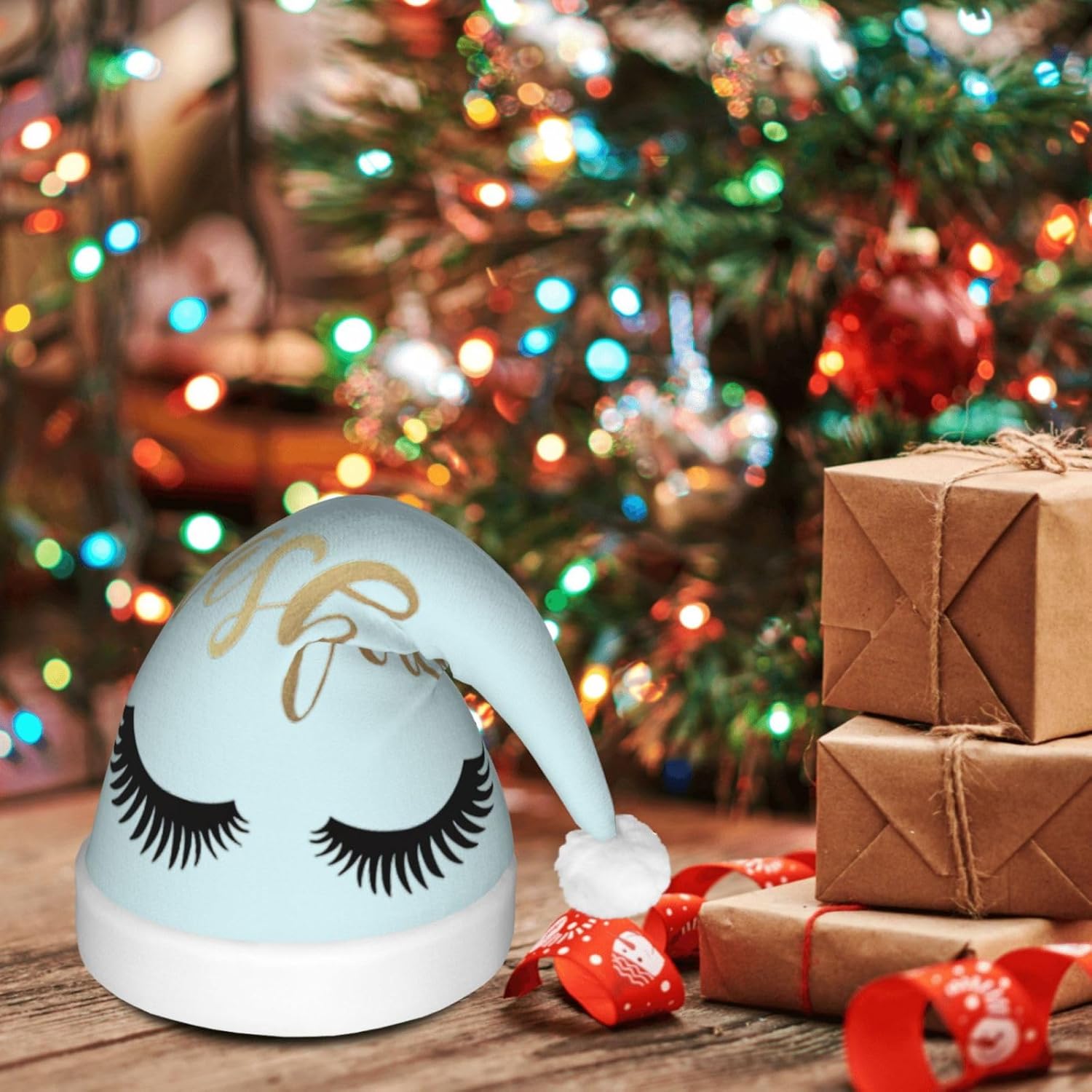 Vibrant Christmas Hat with LED Lights for Adults