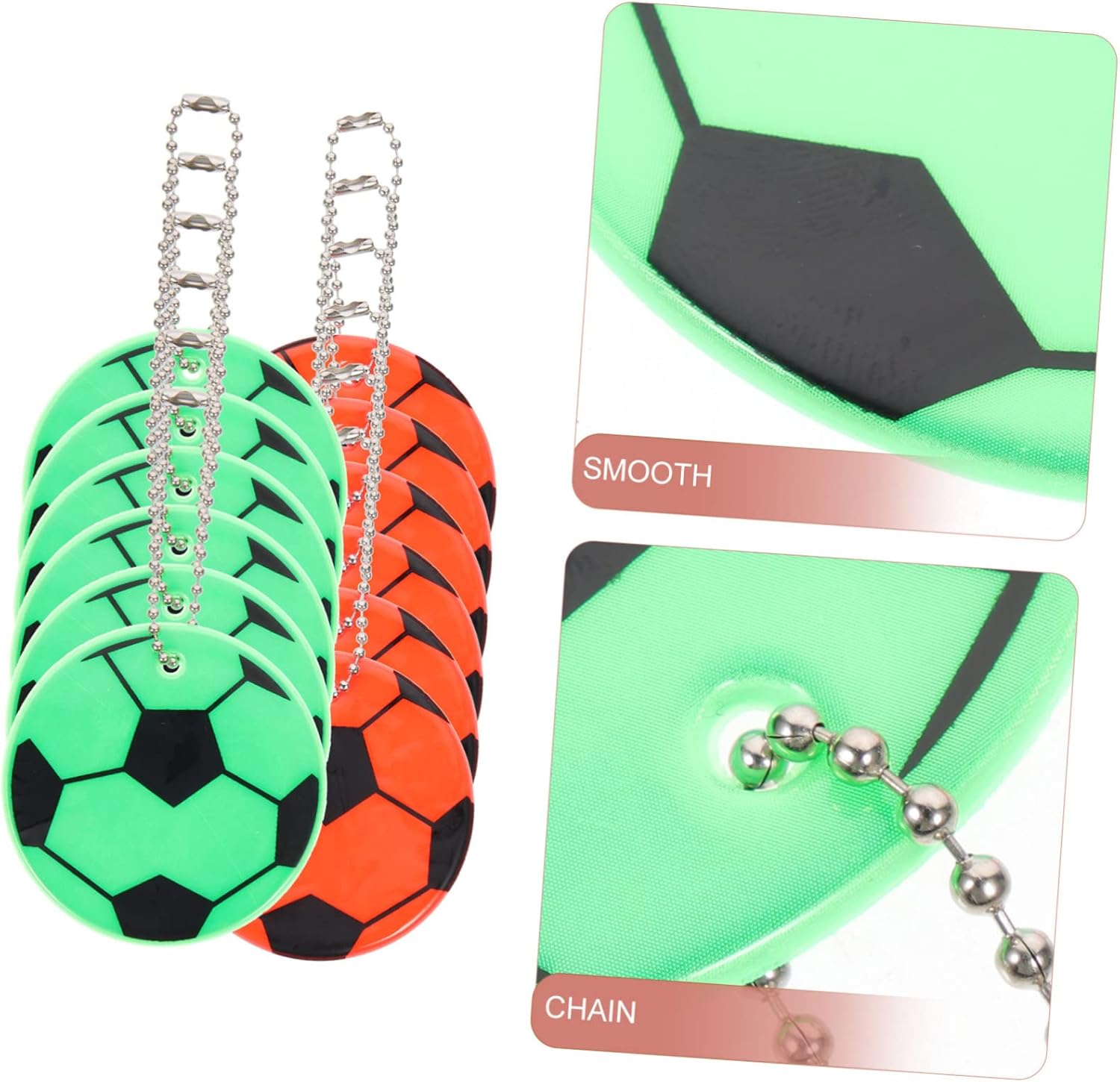12pcs Reflective Soccer Party Favors Hanging Decor Keychain
