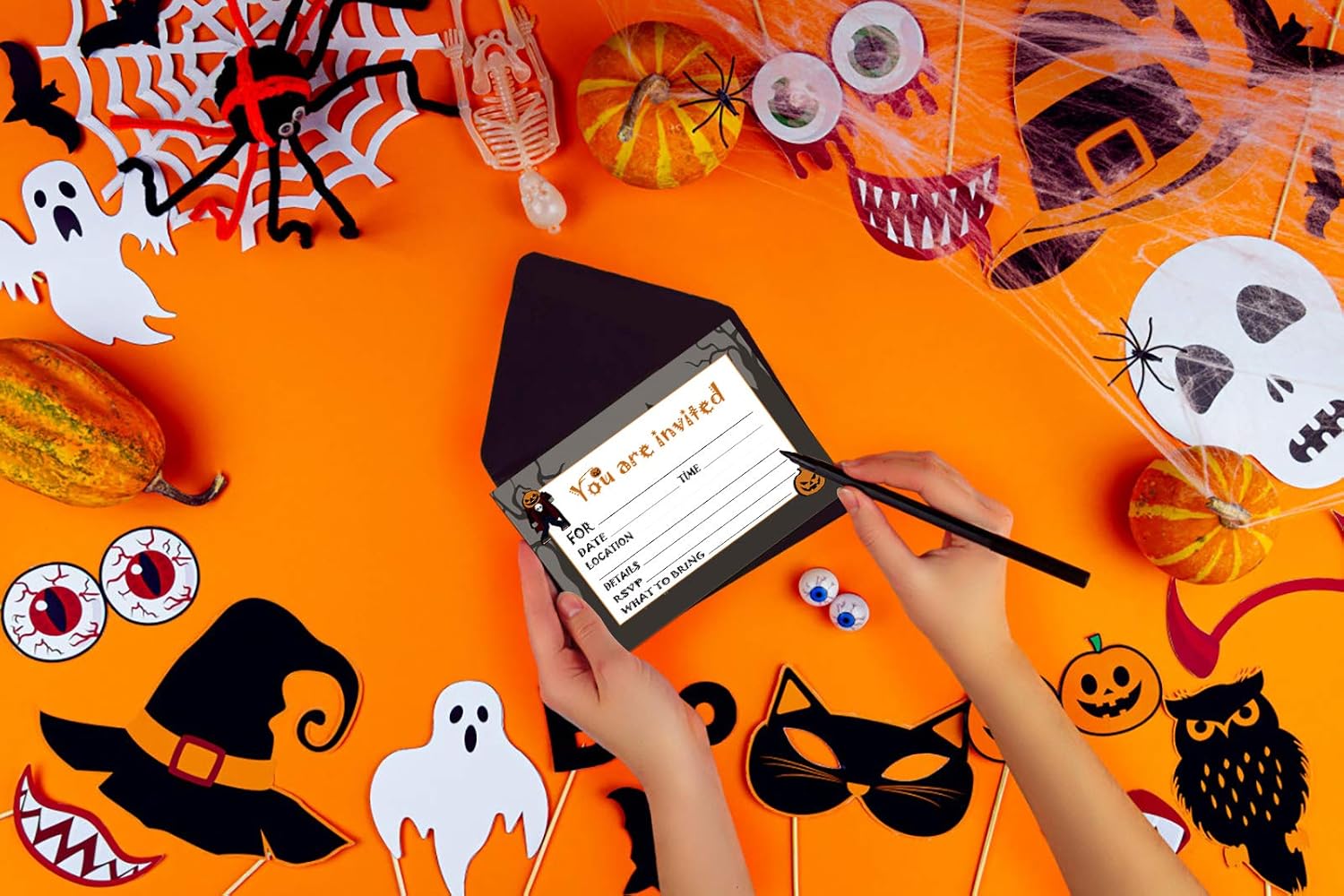 SICOHOME Halloween Party Invitation Set 12pcs