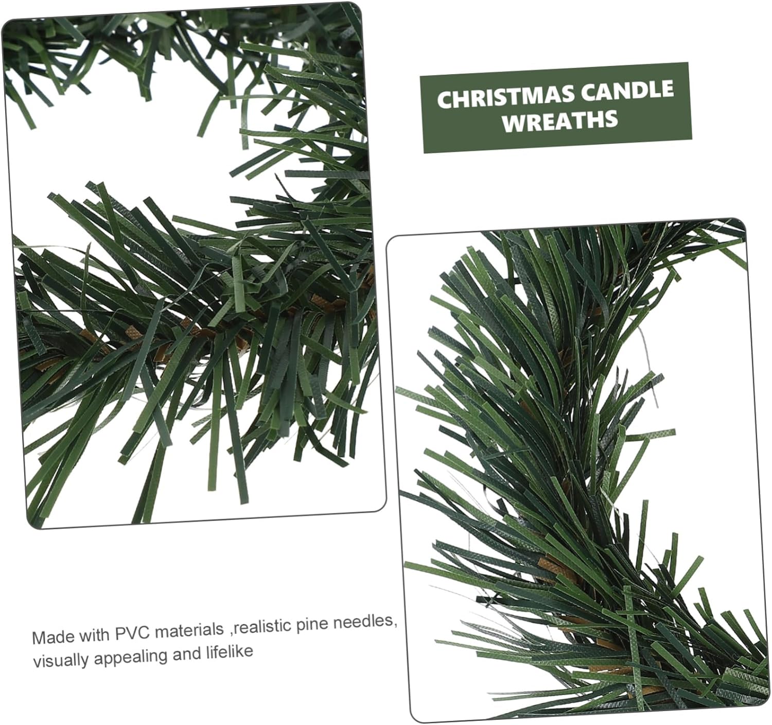 10pcs Artificial Pine Candle Wreaths for Christmas Decorations