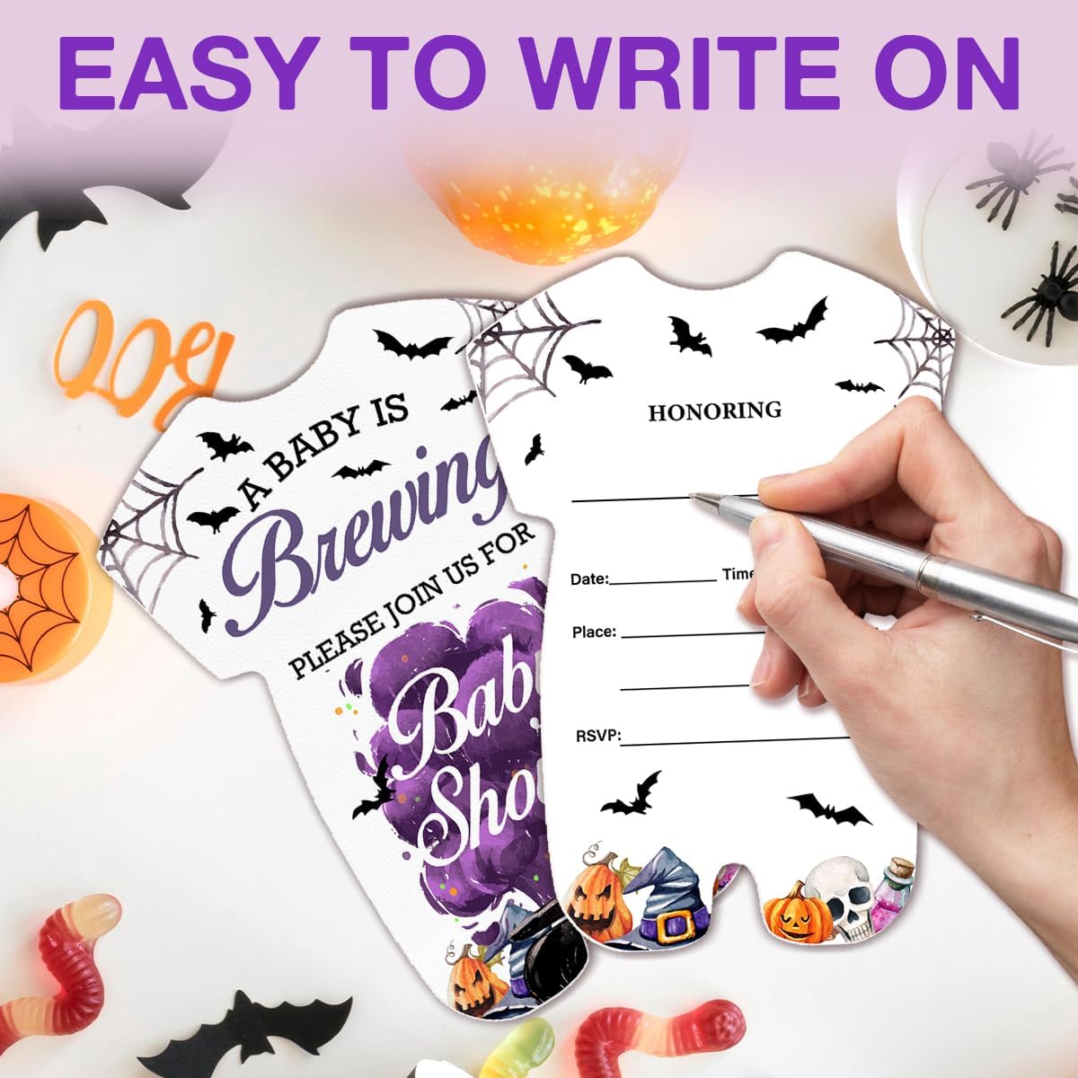 LyoGao Halloween Baby Shower Invites - Witch Magic Theme