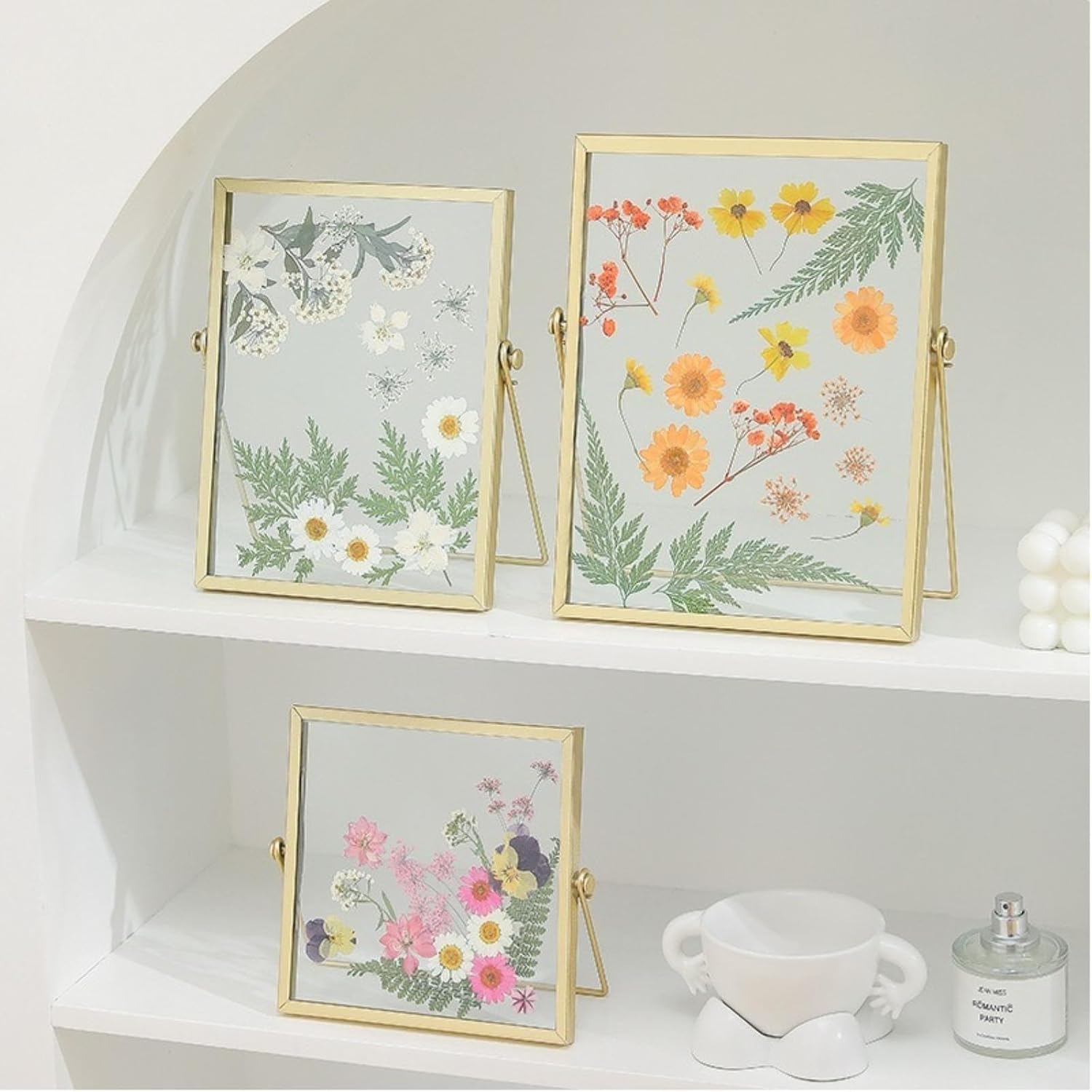 Gold Metal Double-Sided Picture Frame 15x20cm