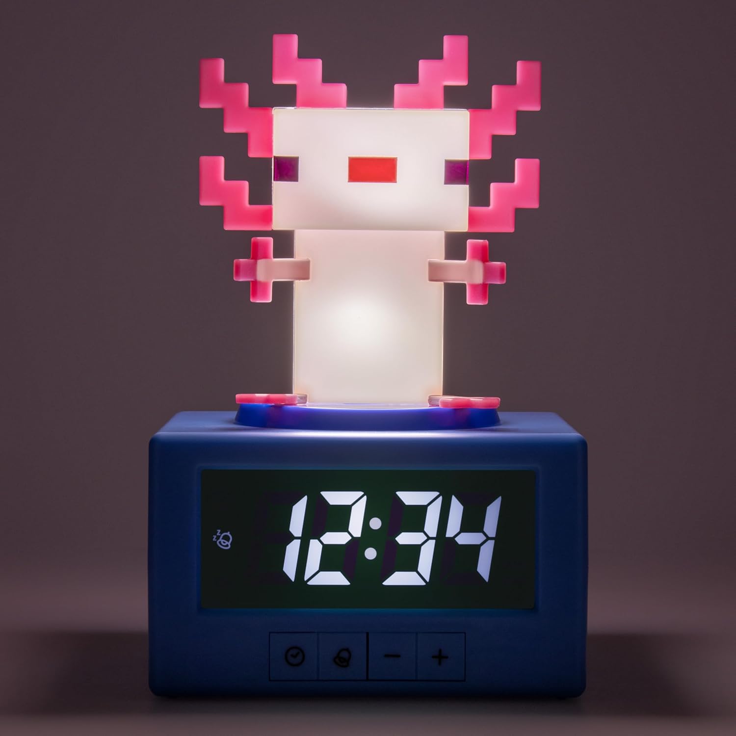 Paladone Minecraft Axolotl Alarm Clock with Night Light