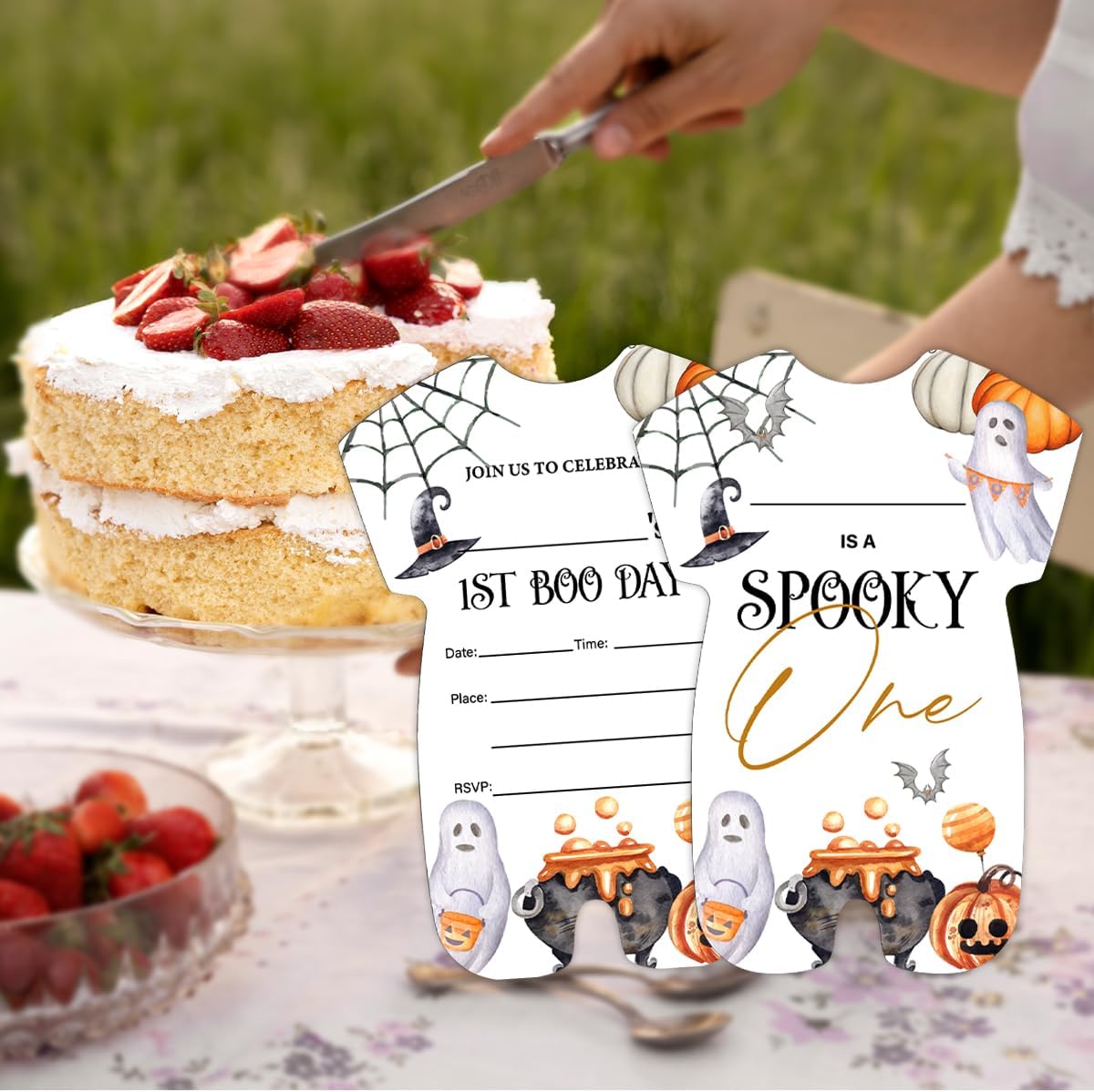 Halloween 1st Birthday Invitations Set of 20 with Envelopes
