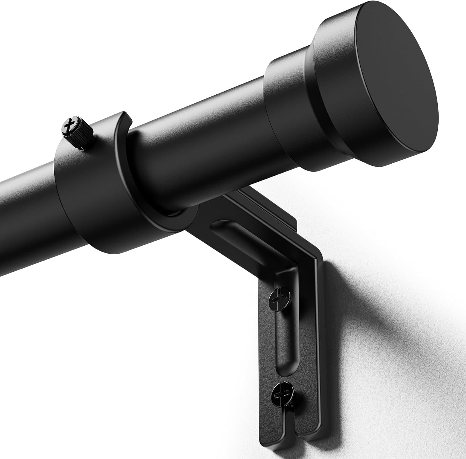 YaFex 1 Inch Heavy Duty Curtain Rod with Matte Black Finish