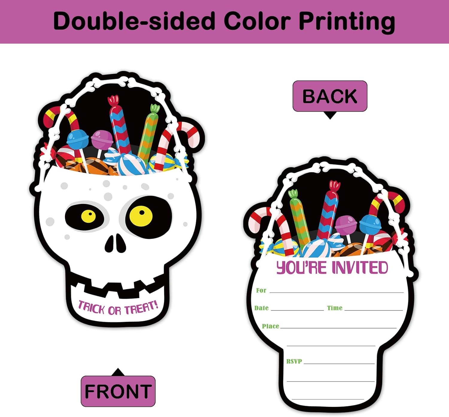 REWIDPARTY Halloween Party Invitations Set of 15