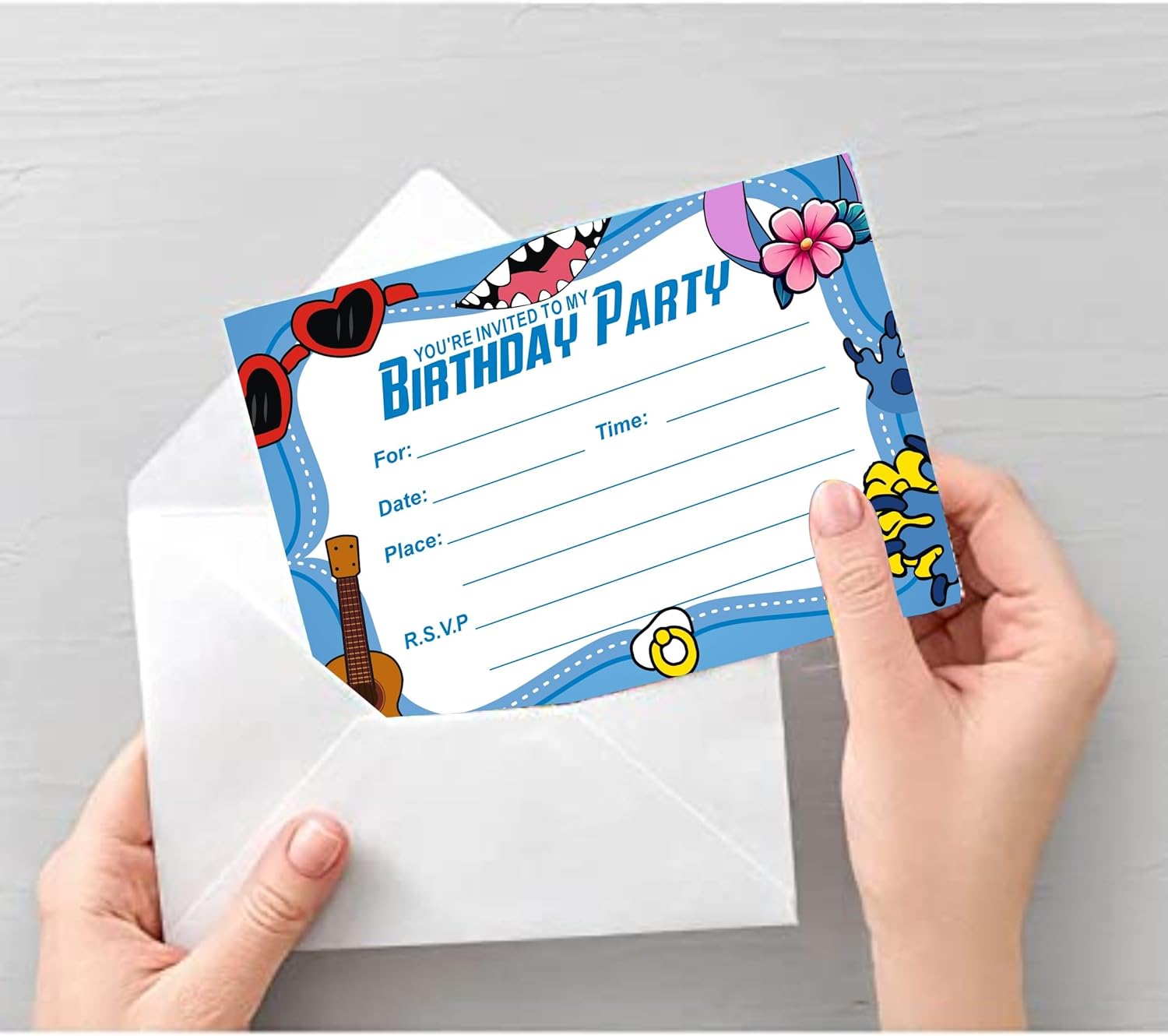 16pcs S-D-Z Birthday Party Invitations with Envelopes