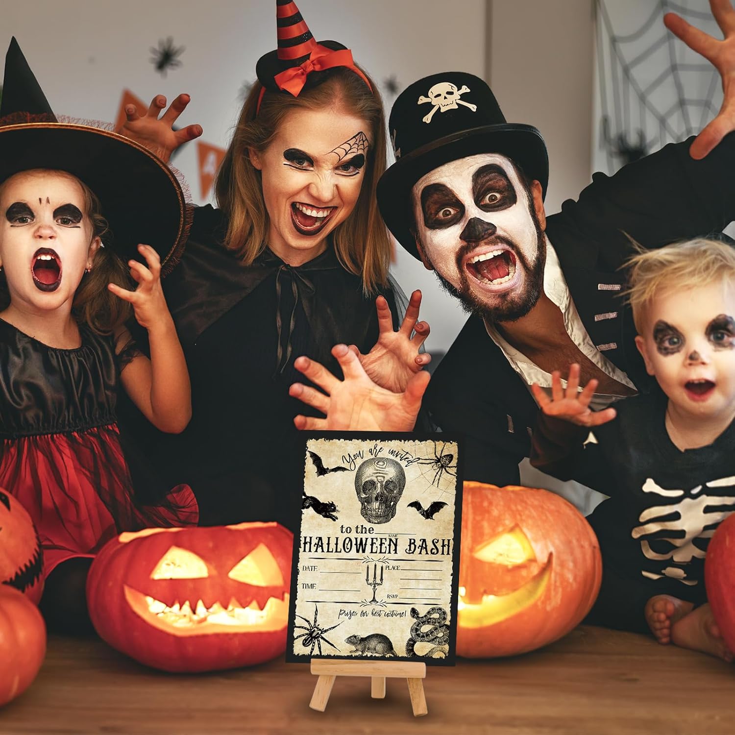 Whaline Halloween Invitation Cards with Envelopes Set of 25