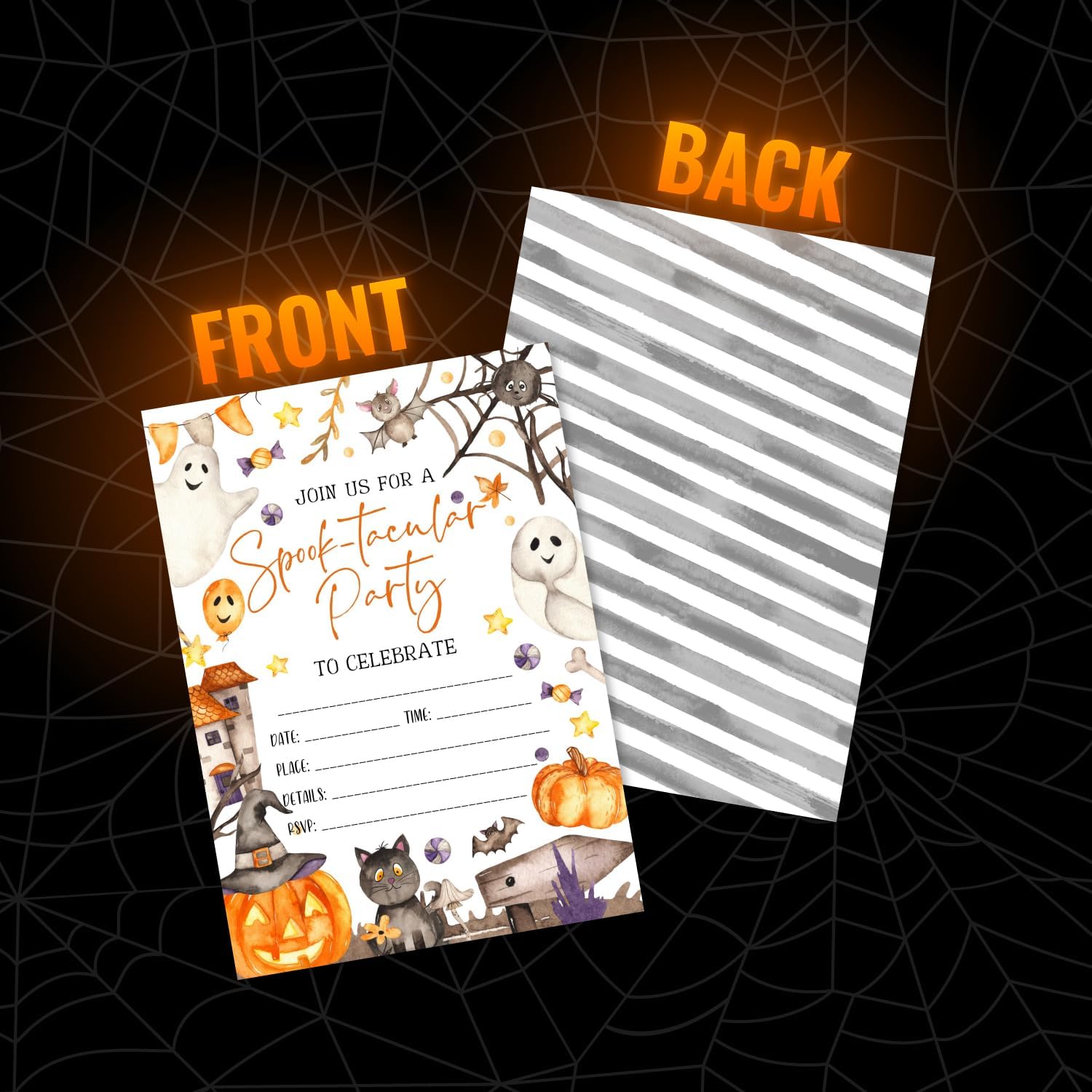 25 Spooktacular Halloween Party Invitations Cards with Envelopes