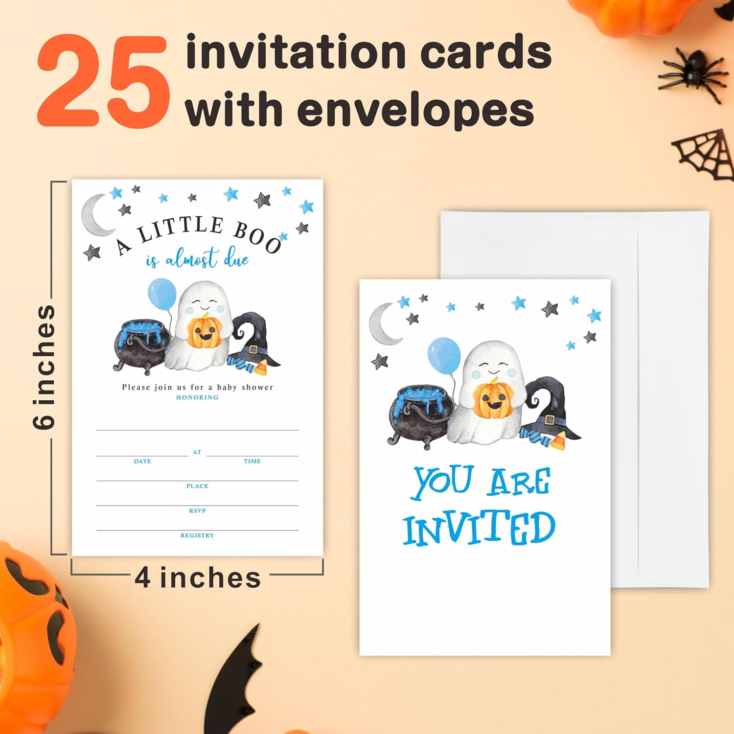 25 Halloween Baby Shower Invitations With Envelopes