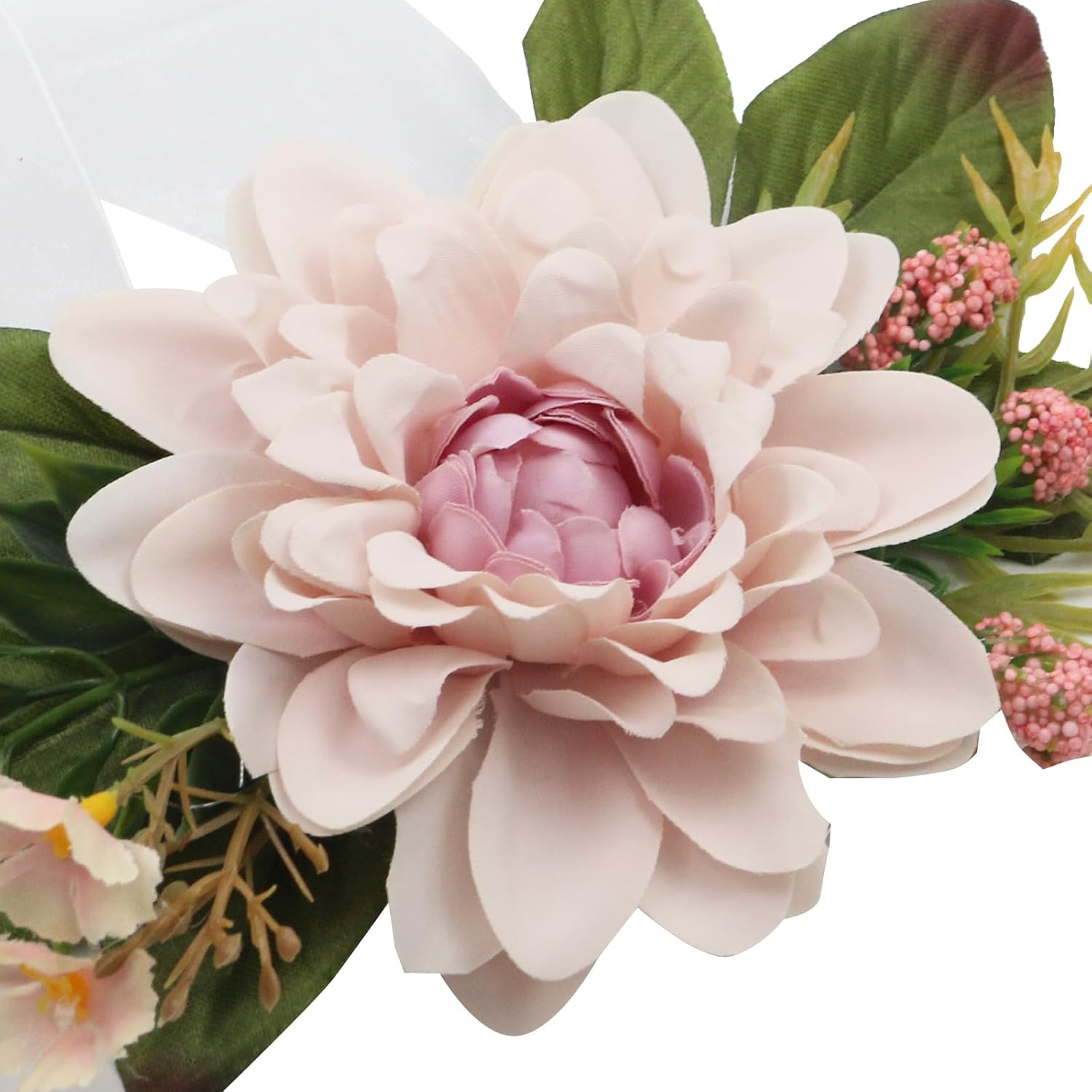HEVSTIL 2 Pack Elegant Floral Curtain Tiebacks with Handmade Flowers Pink